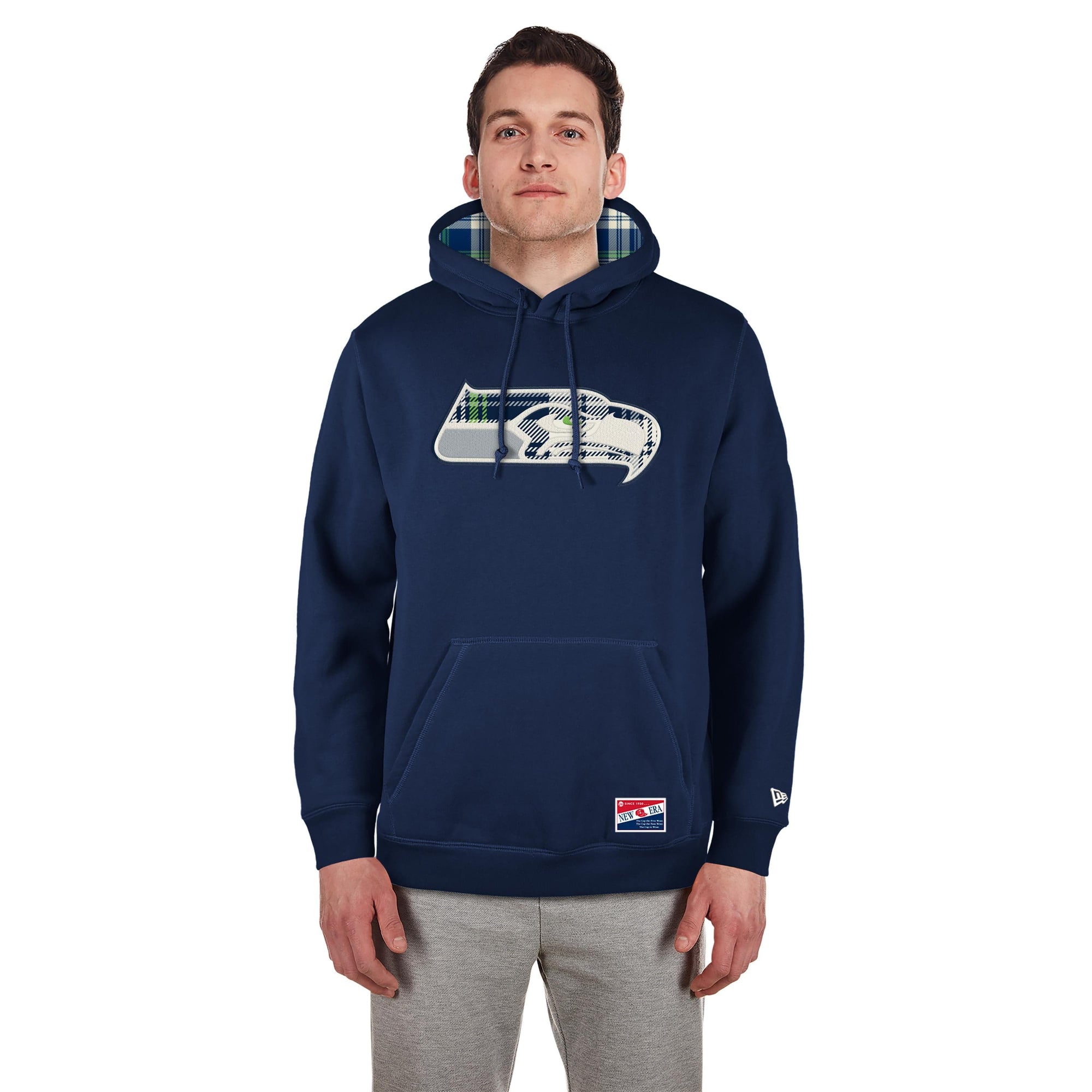 Seattle Seahawks 2024 New Era Statement Sideline 3rd Down NFL Hoodie Navy - STADIUMDREAMS