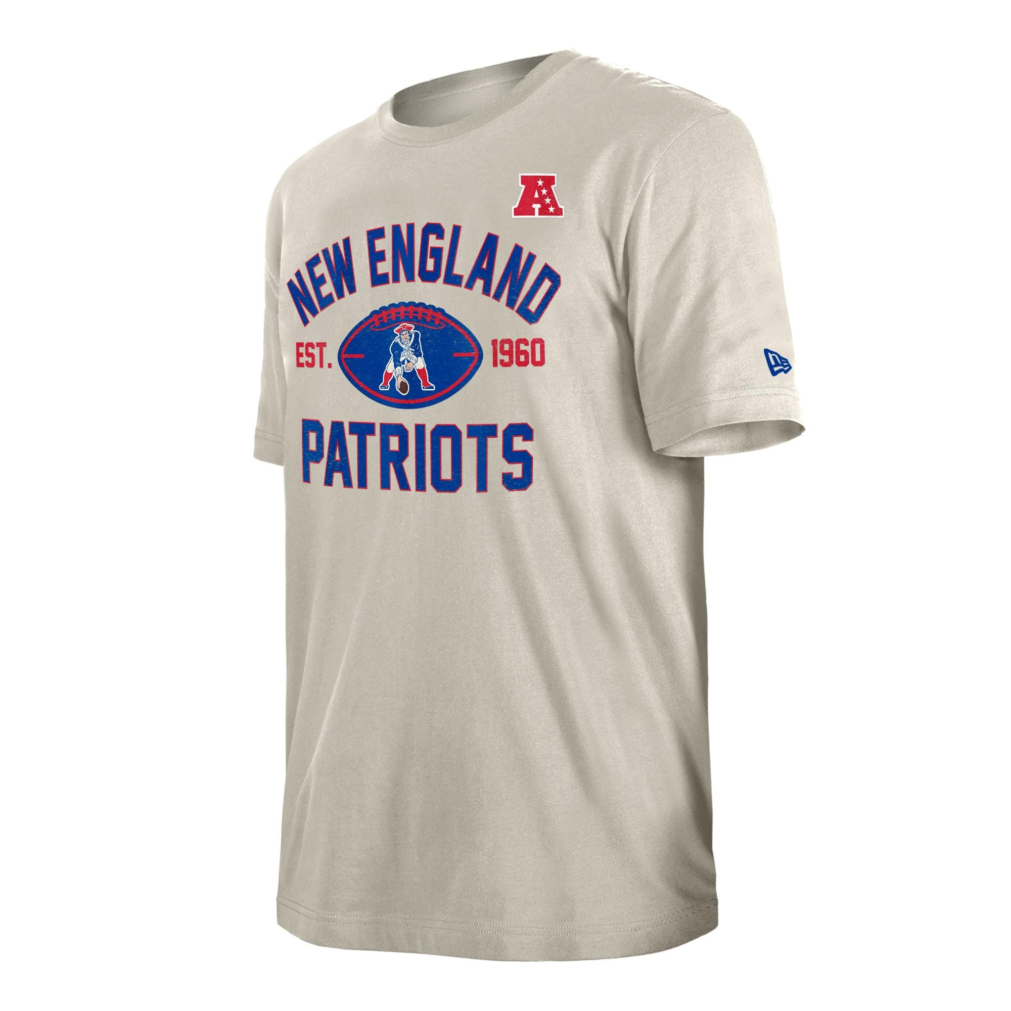 New England Patriots Historic 2024 New Era 3rd Down NFL T-Shirt Beige - STADIUMDREAMS