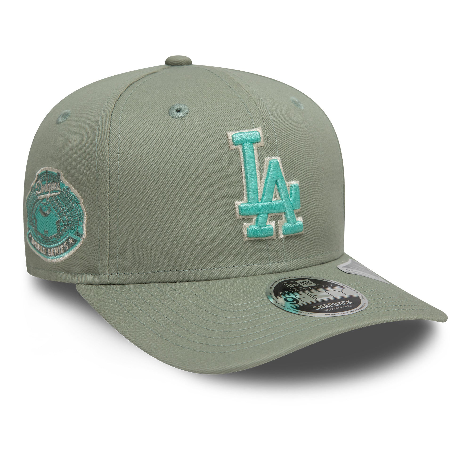 Los Angeles Dodgers World Series Patch 9FIFTY Original Fit MLB Cap Pastellgrün - STADIUMDREAMS