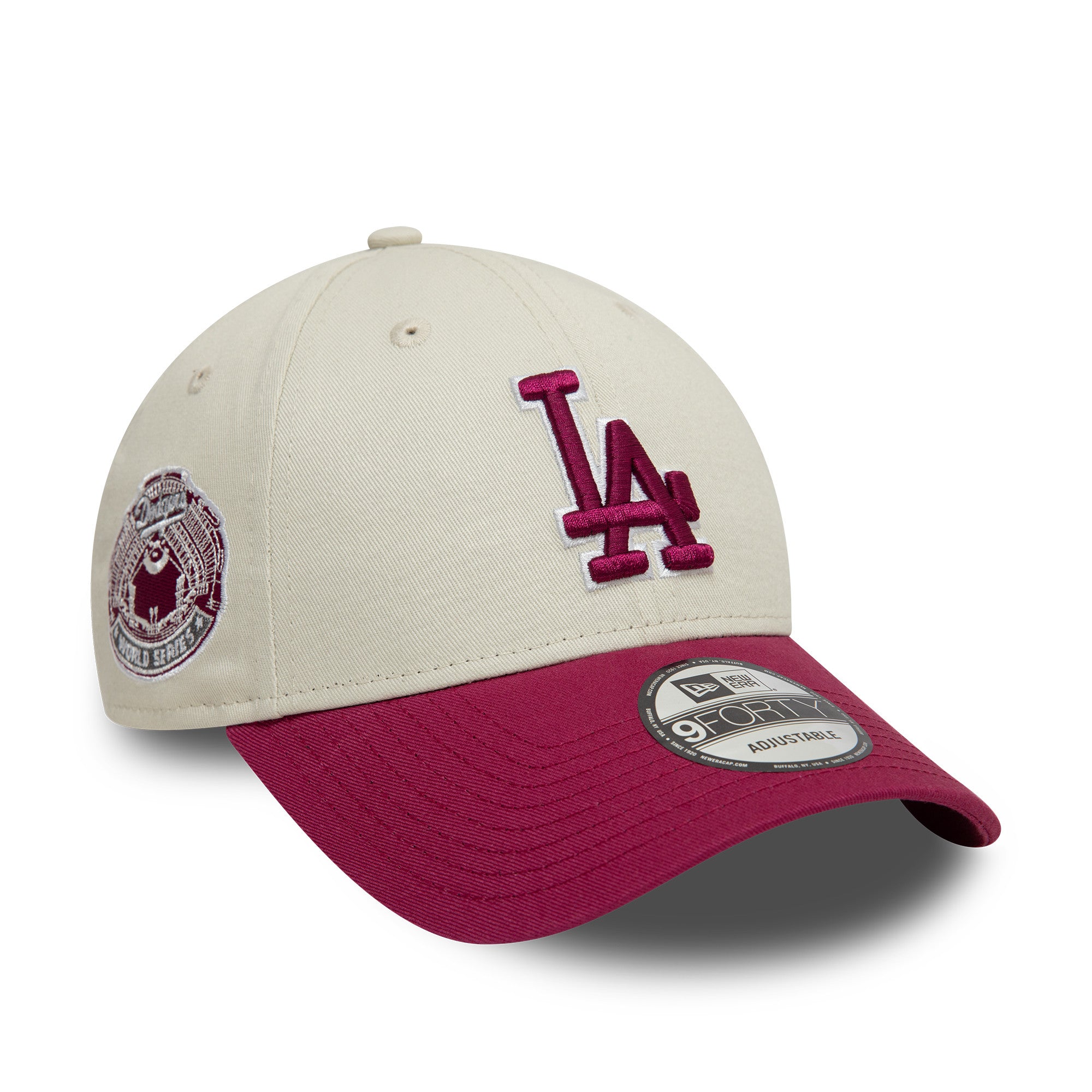 Los Angeles Dodgers New Era World Series Side Patch 9FORTY MLB Cap Beige - STADIUMDREAMS