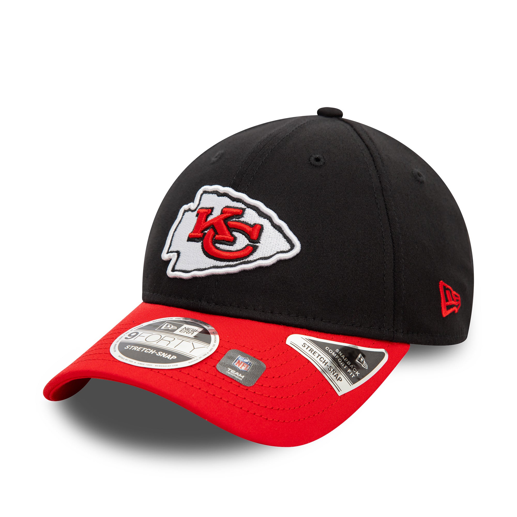 Kansas City Chiefs 2025 New Era 9FORTY Stretch Snap NFL Cap Schwarz - STADIUMDREAMS