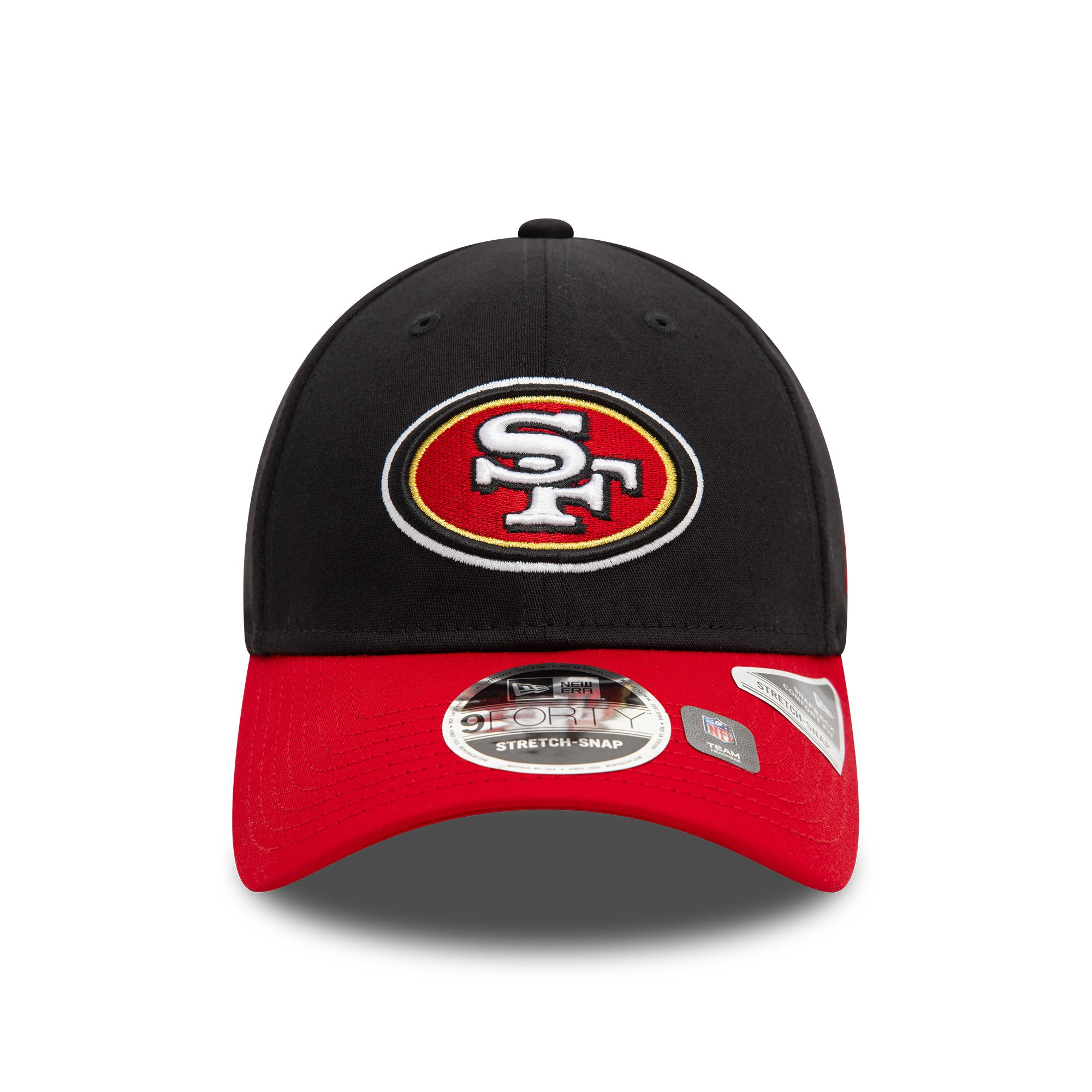 San Francisco 49ers 2025 New Era 9FORTY Stretch Snap NFL Cap Schwarz - STADIUMDREAMS