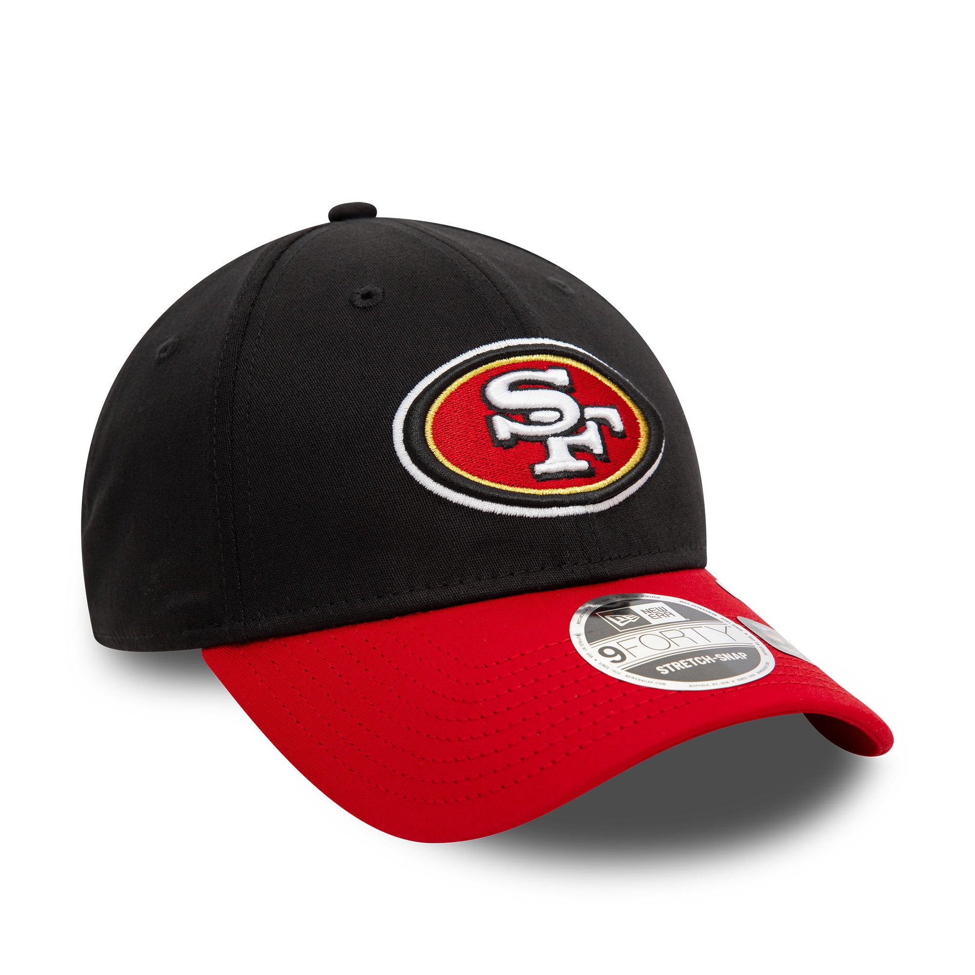 San Francisco 49ers 2025 New Era 9FORTY Stretch Snap NFL Cap Schwarz - STADIUMDREAMS