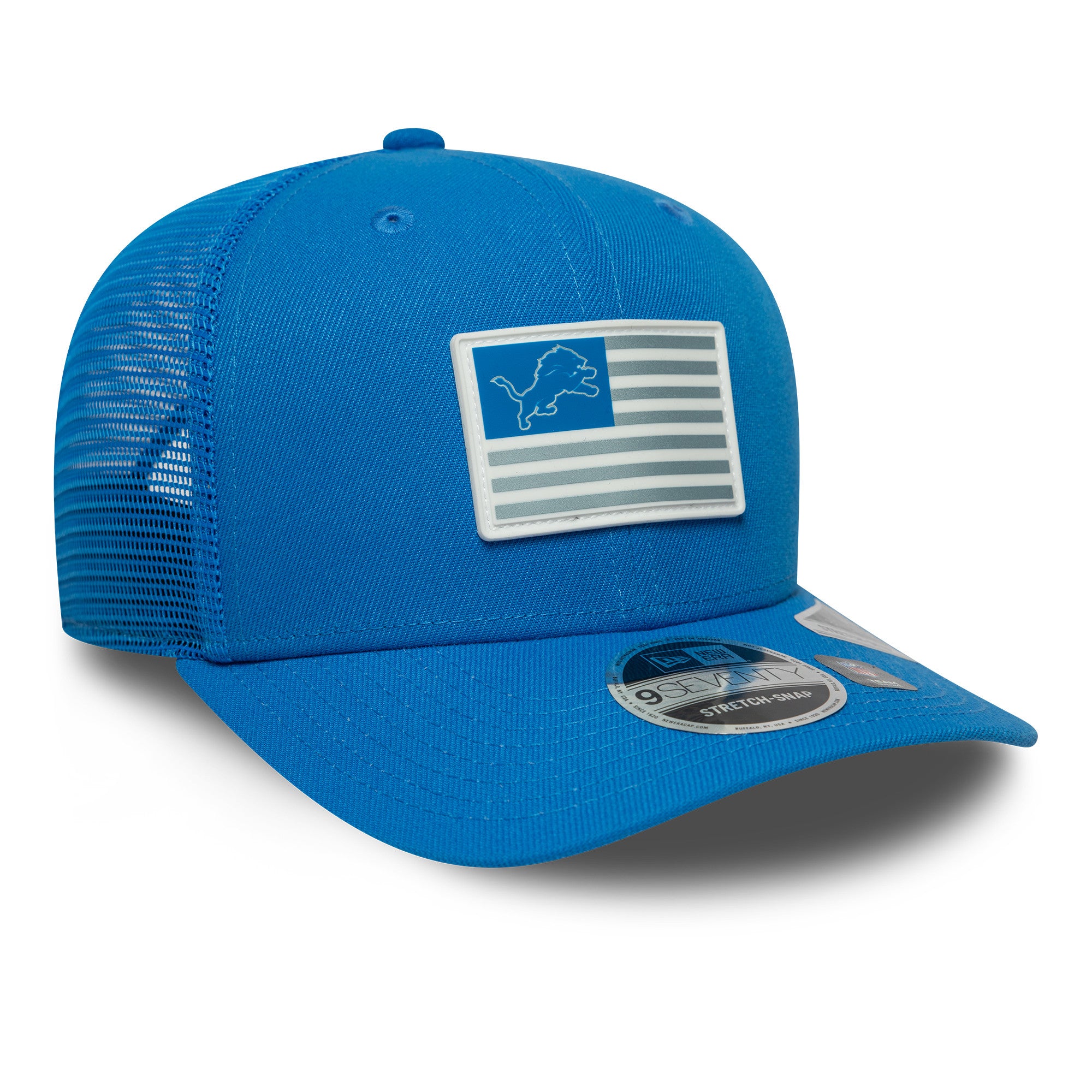 Detroit Lions New Era Flag Patch 9SEVENTY NFL Cap Blau