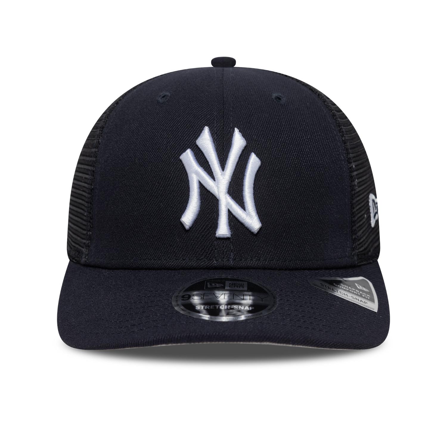 New York Yankees New Era OTC 9SEVENTY Trucker Stretch Snap MLB Cap Navy - STADIUMDREAMS