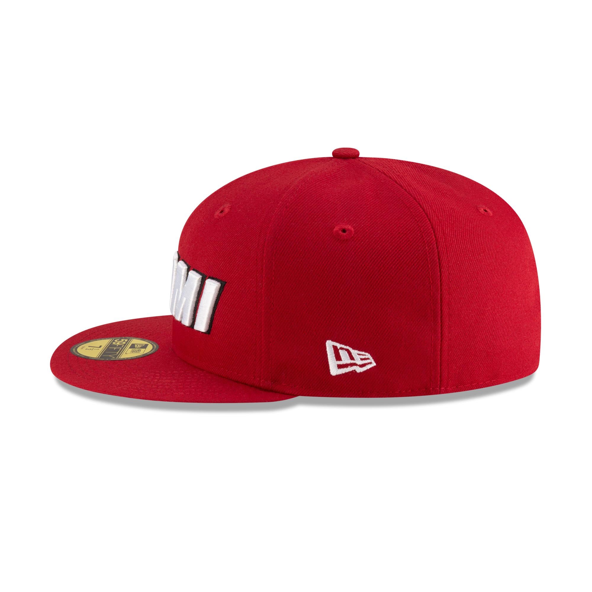 Miami Heat New Era NBA 2024 Statement Edition 59FIFTY Cap Rot - STADIUMDREAMS