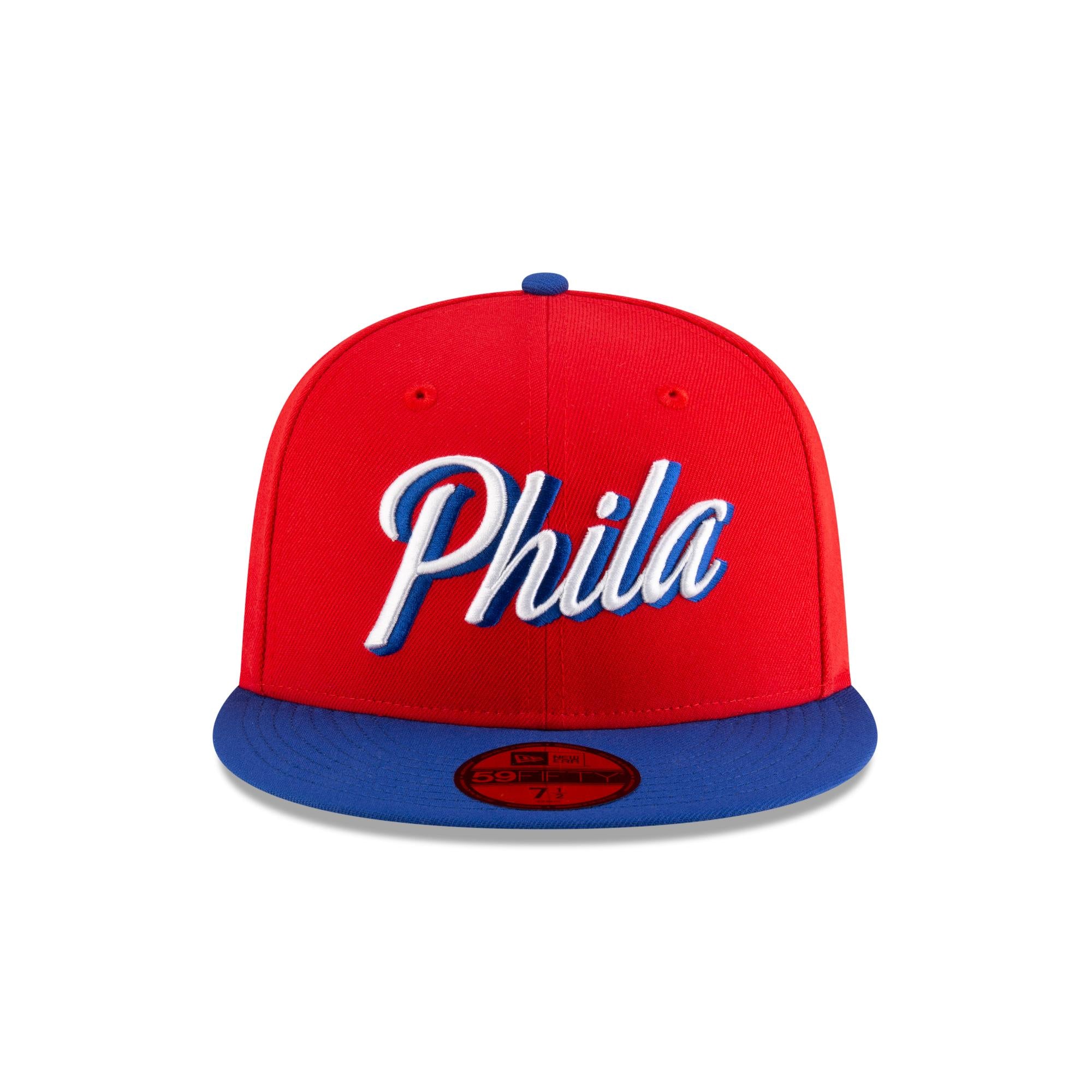 Philadelphia 76ers New Era NBA 2024 Statement Edition 59FIFTY Cap Rot - STADIUMDREAMS