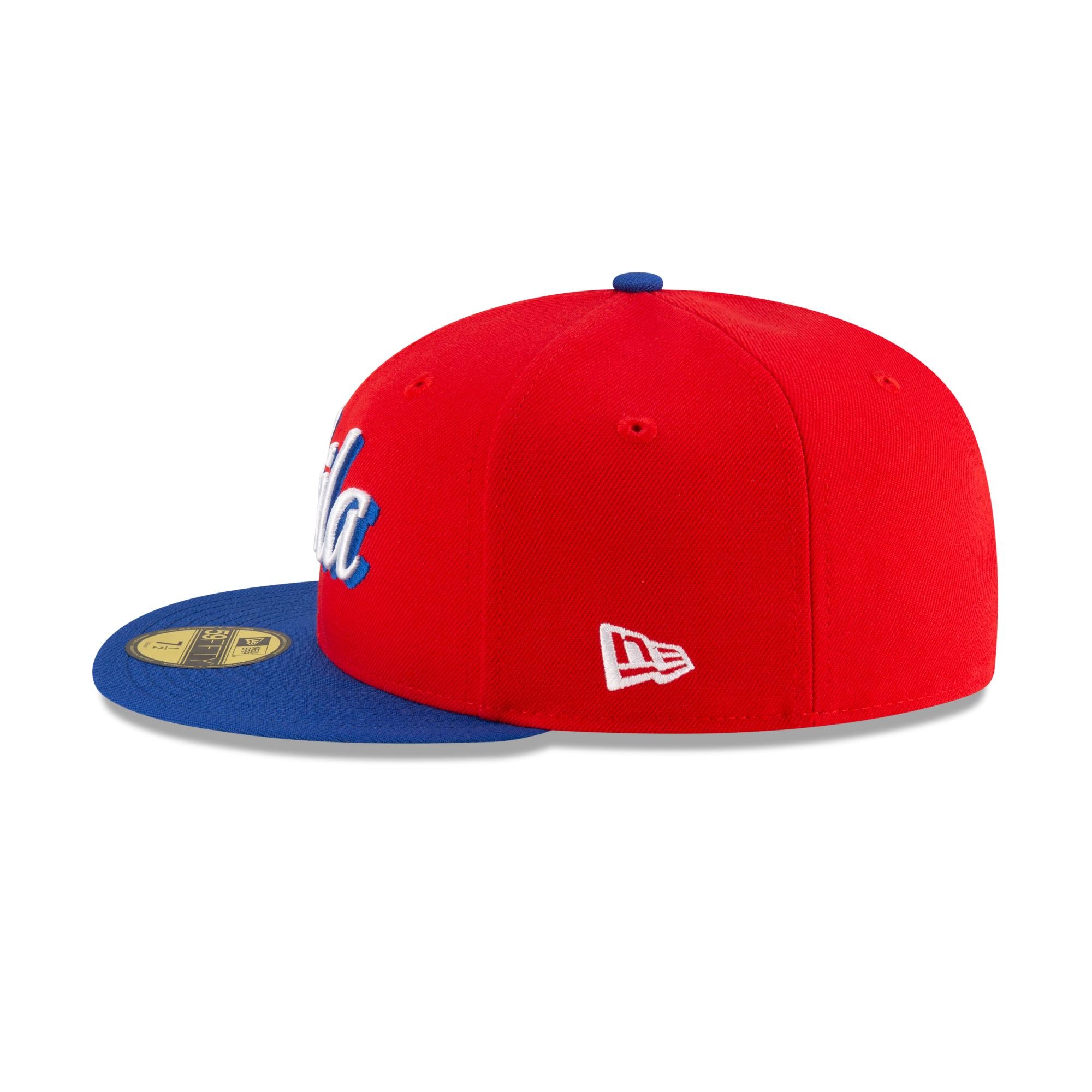 Philadelphia 76ers New Era NBA 2024 Statement Edition 59FIFTY Cap Rot - STADIUMDREAMS