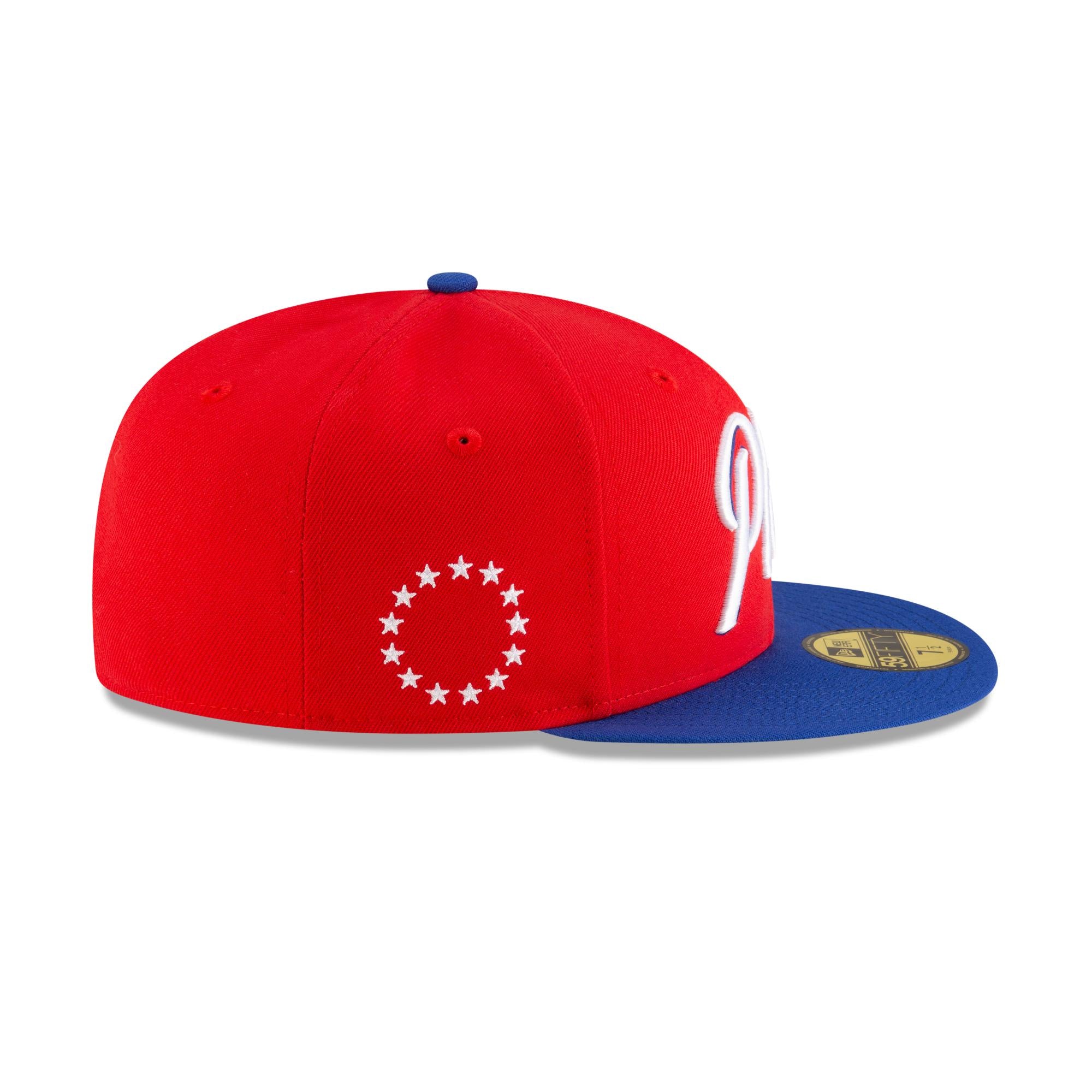 Philadelphia 76ers New Era NBA 2024 Statement Edition 59FIFTY Cap Rot - STADIUMDREAMS