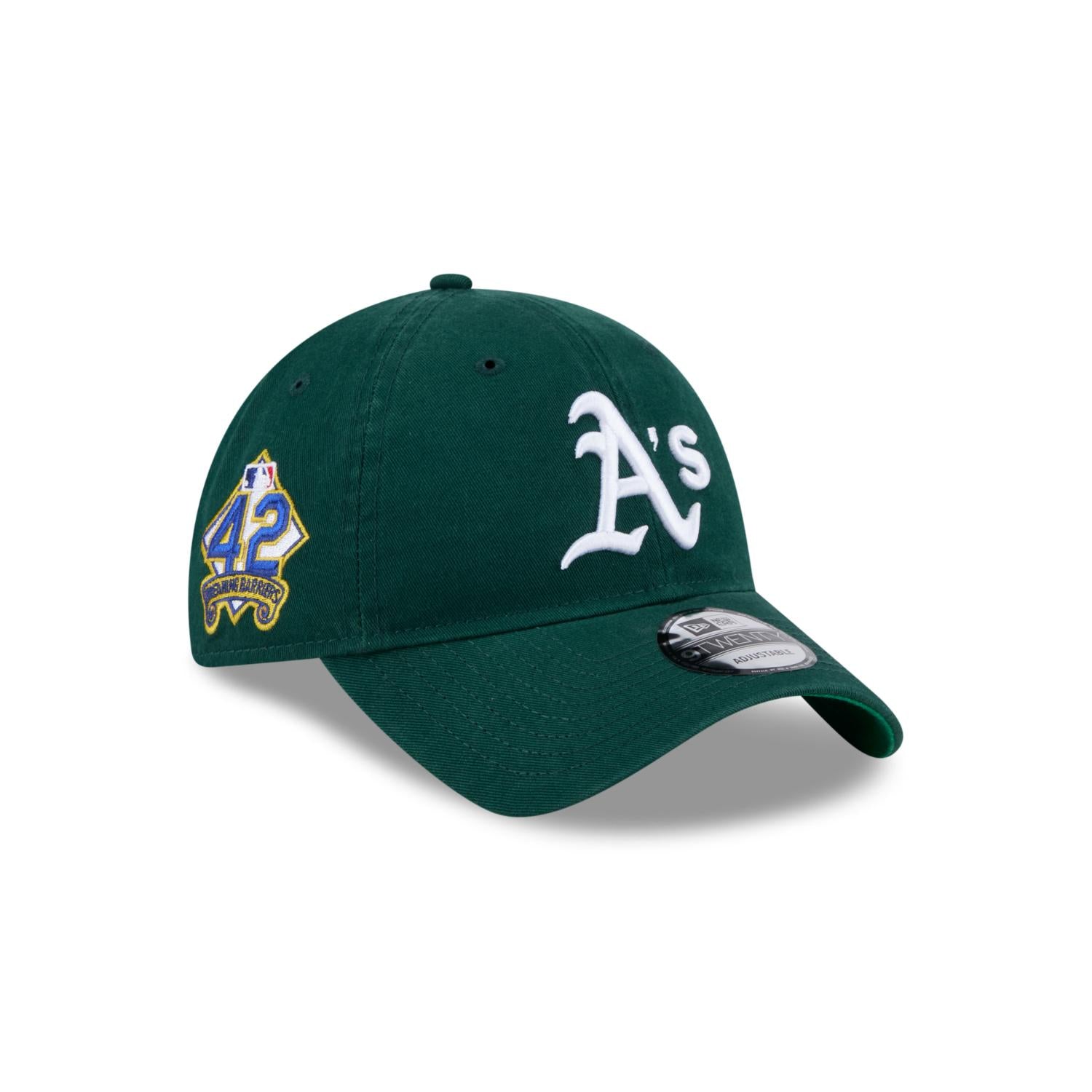 Oakland Athletics 2025 Jackie Robinson Day New Era 9TWENTY verstellbare MLB Cap Grün - STADIUMDREAMS