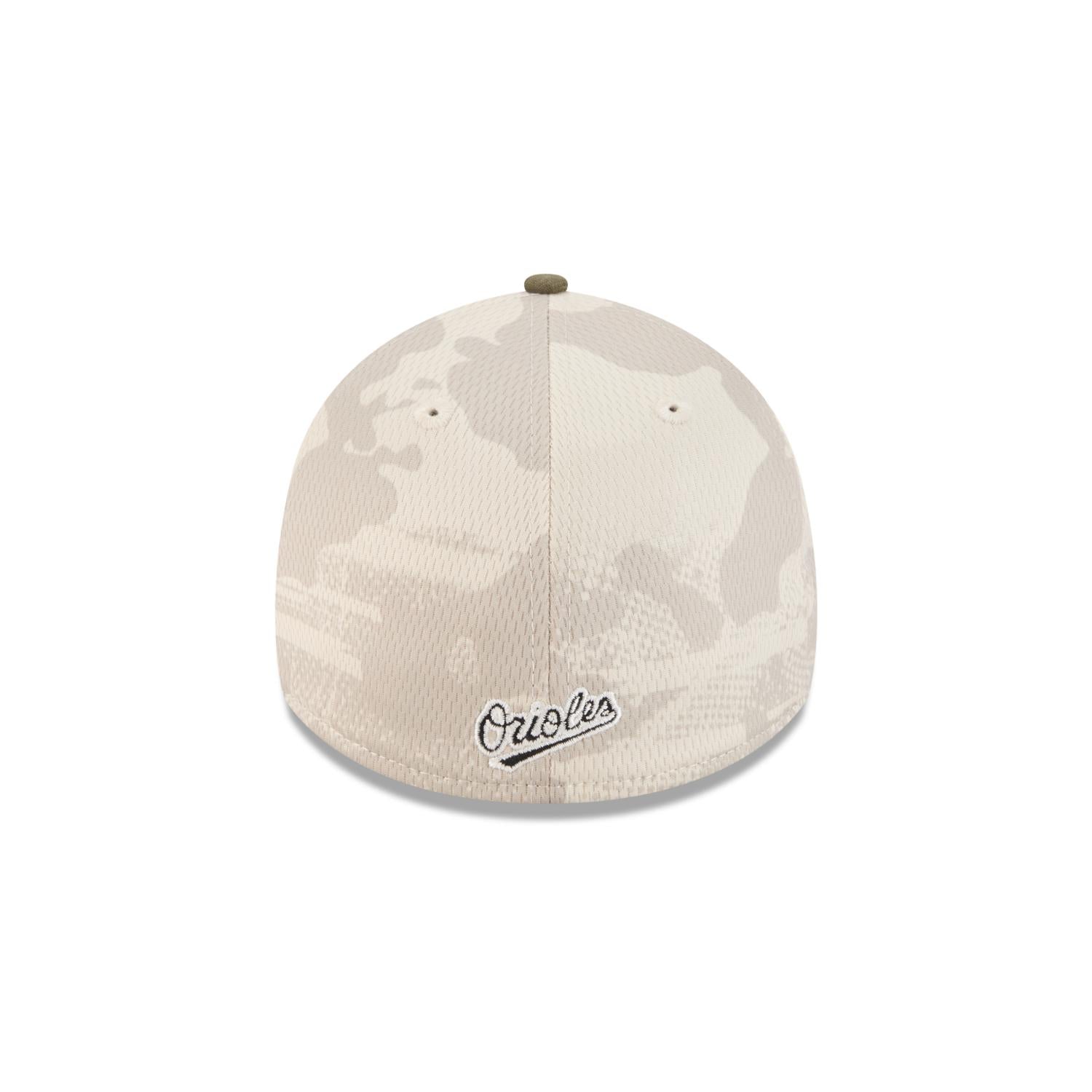 Baltimore Orioles 2025 MLB Armed Forces New Era 39THIRTY Flex Cap Beige - STADIUMDREAMS