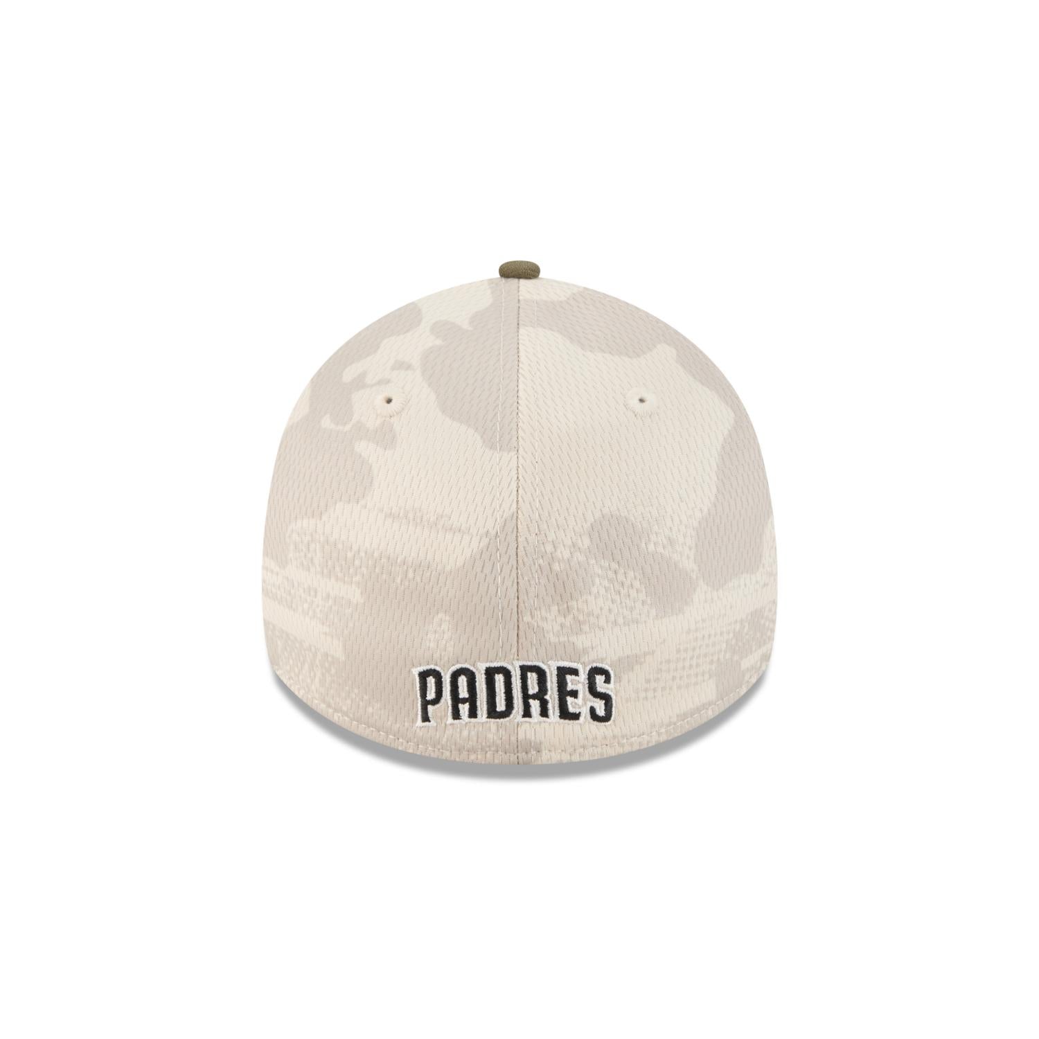 San Diego Padres 2025 MLB Armed Forces New Era 39THIRTY Flex Cap Beige - STADIUMDREAMS