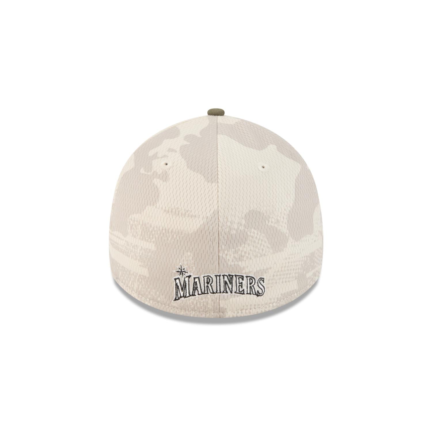 Seattle Mariners 2025 MLB Armed Forces New Era 39THIRTY Flex Cap Beige - STADIUMDREAMS