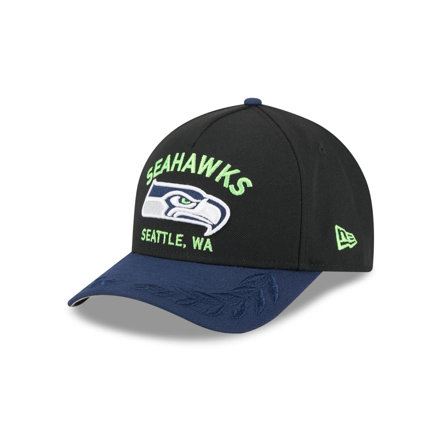 Seattle Seahawks 2025 NFL Draft 9FORTY M-Crown A-Frame Snapback Cap Schwarz - STADIUMDREAMS