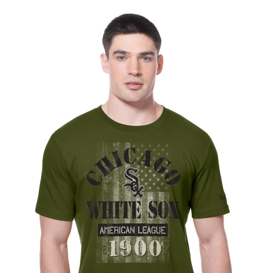Chicago White Sox New Era MLB 2025 Armed Forces T-Shirt Olivegrün - STADIUMDREAMS