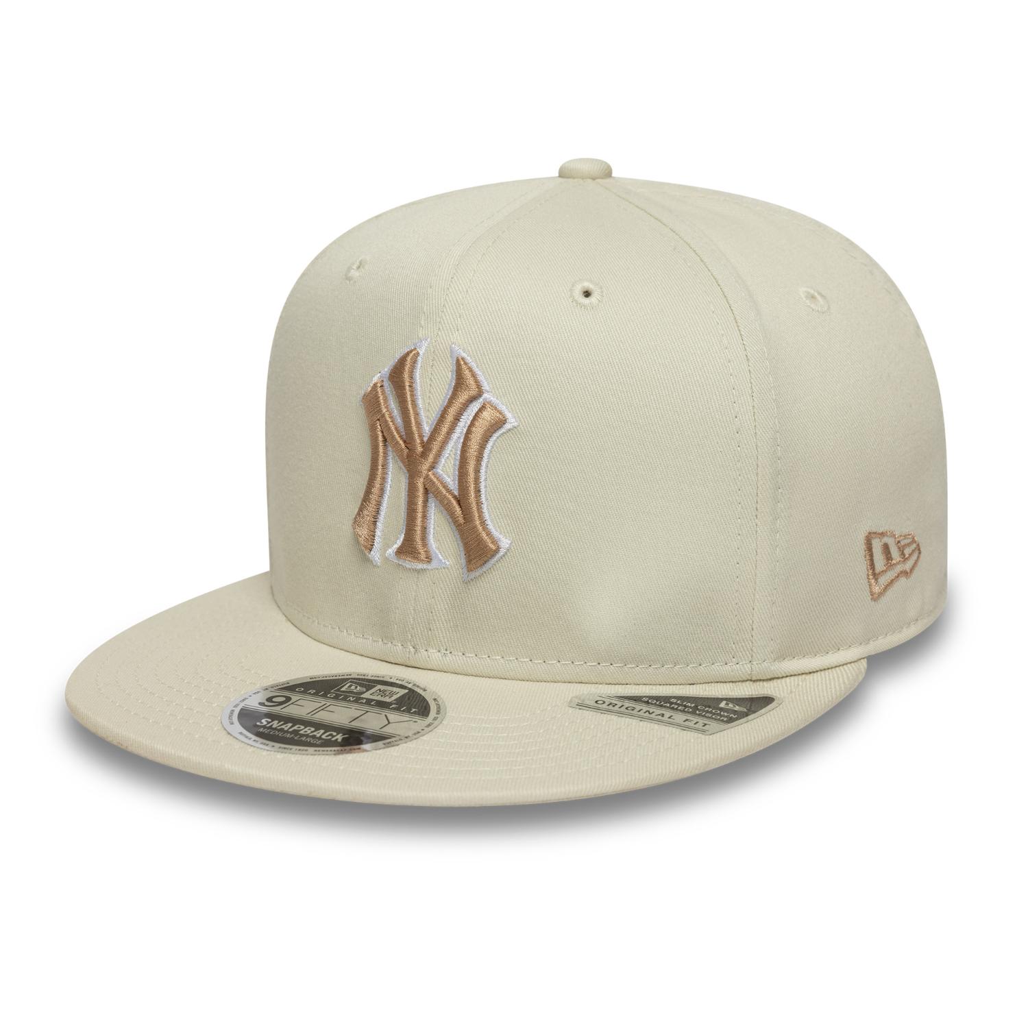 New York Yankees New Era Big Patch 9FIFTY Snapback MLB Cap Beige - STADIUMDREAMS