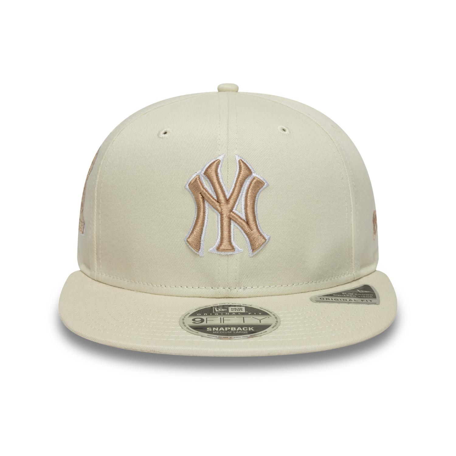 New York Yankees New Era Big Patch 9FIFTY Snapback MLB Cap Beige - STADIUMDREAMS