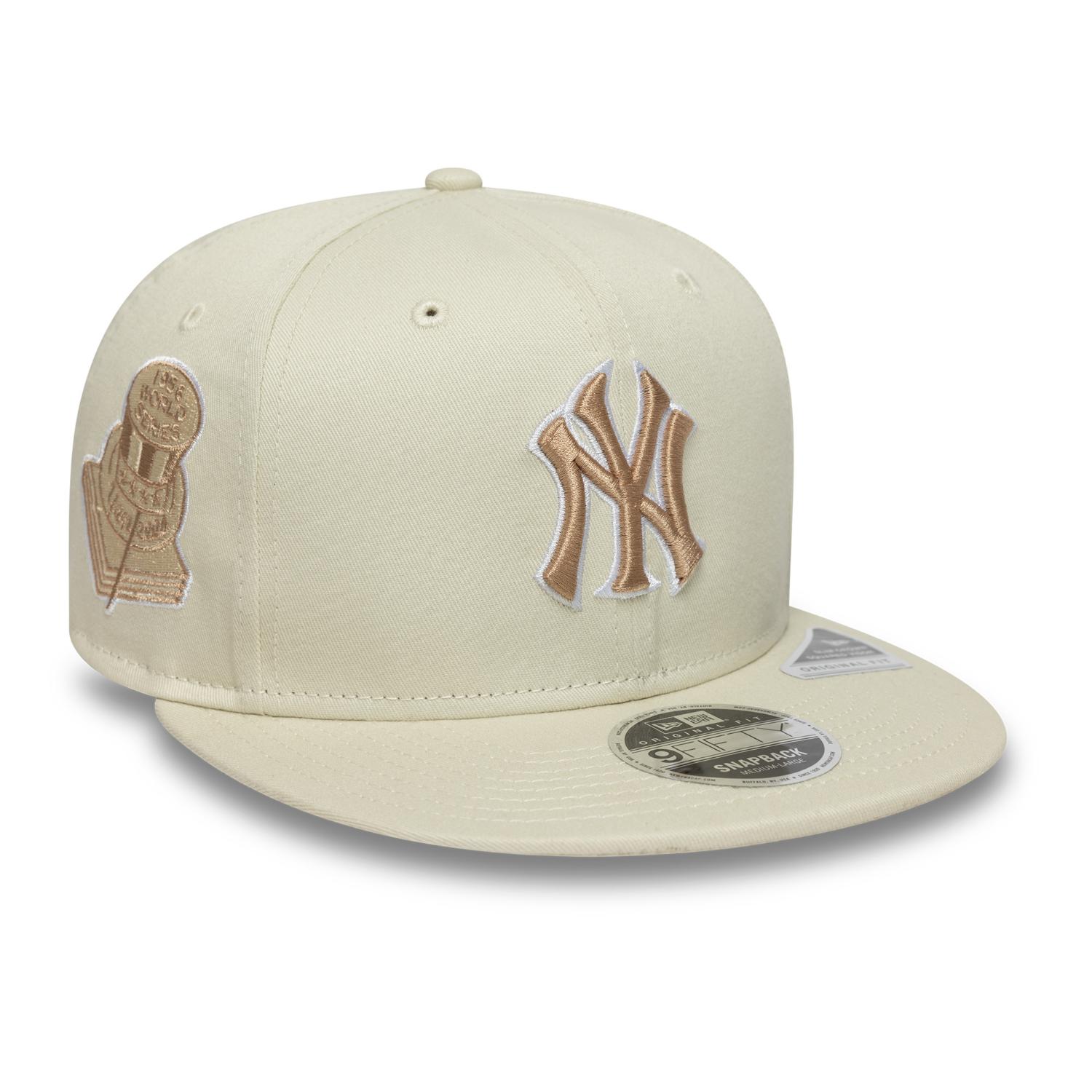 New York Yankees New Era Big Patch 9FIFTY Snapback MLB Cap Beige - STADIUMDREAMS