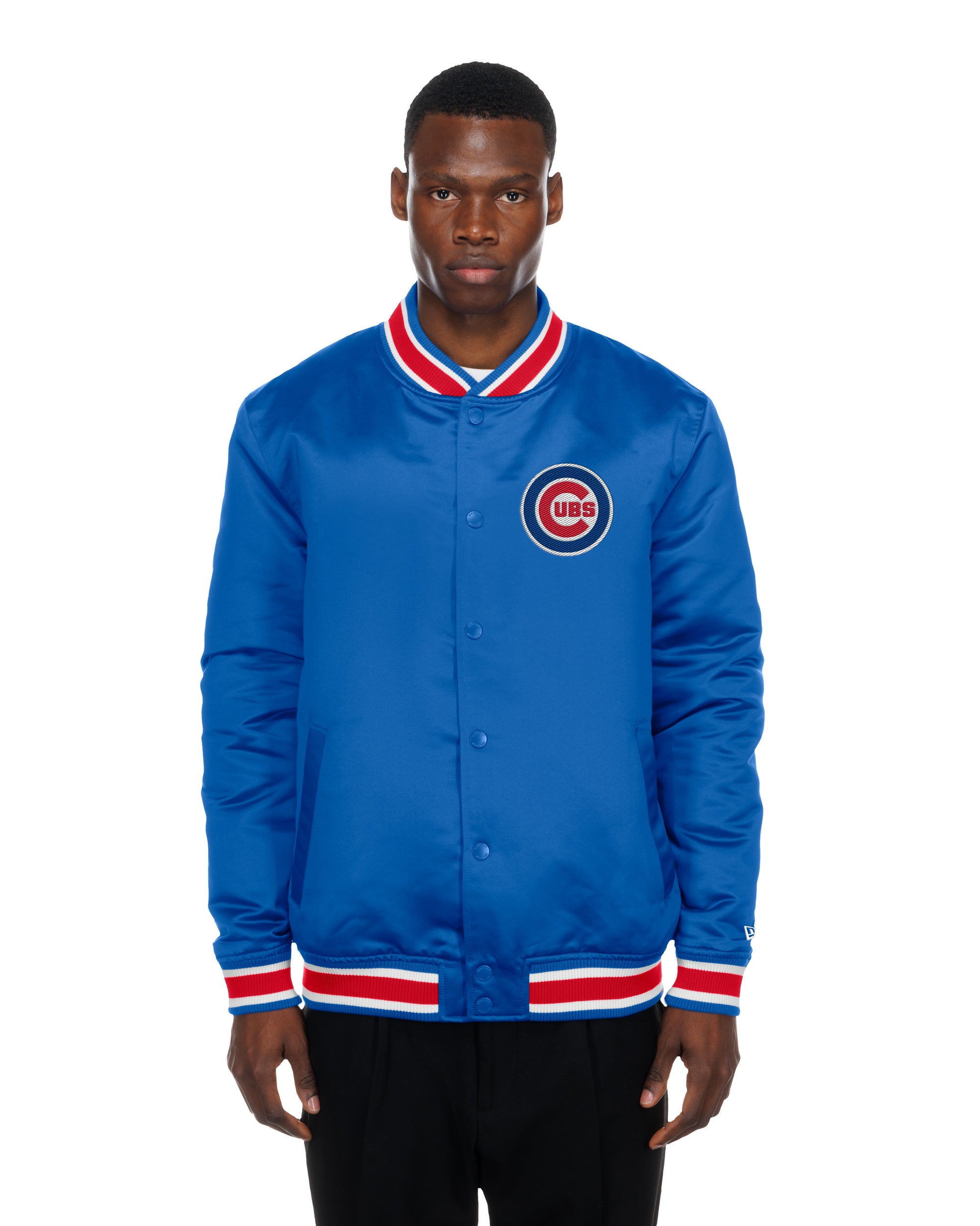 Chicago Cubs New Era USA EDITION Stitched Satin MLB Jacke Blau - STADIUMDREAMS