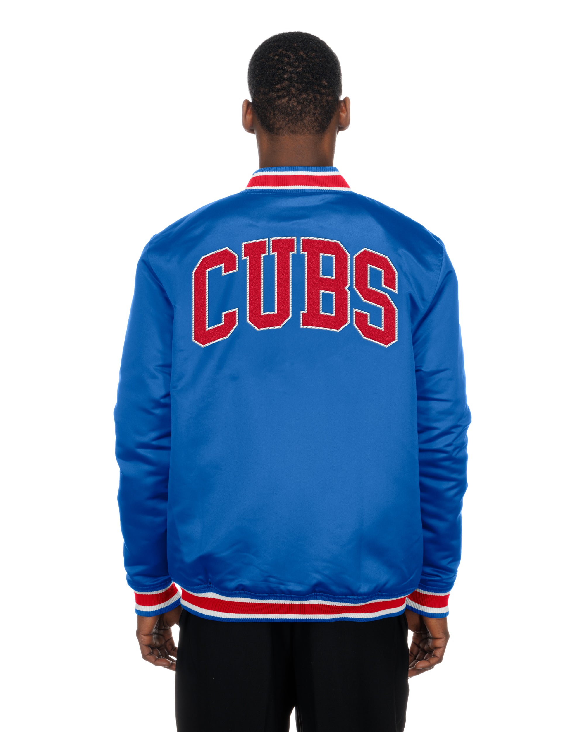 Chicago Cubs New Era USA EDITION Stitched Satin MLB Jacke Blau - STADIUMDREAMS