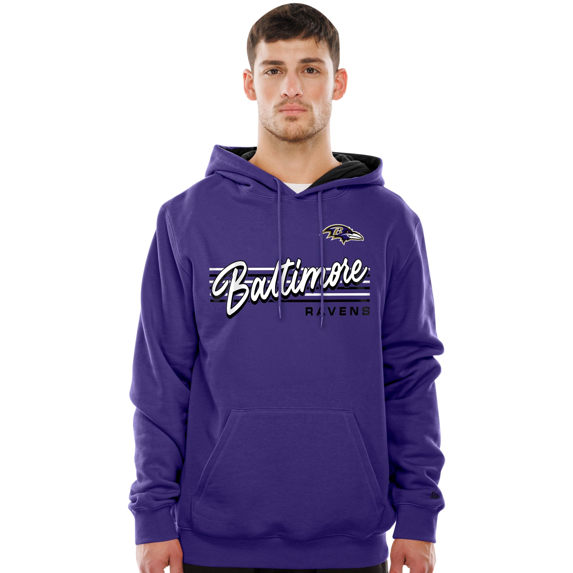 Baltimore Ravens New Era USA EDITION Retro Scripted NFL Hoodie Lila - STADIUMDREAMS