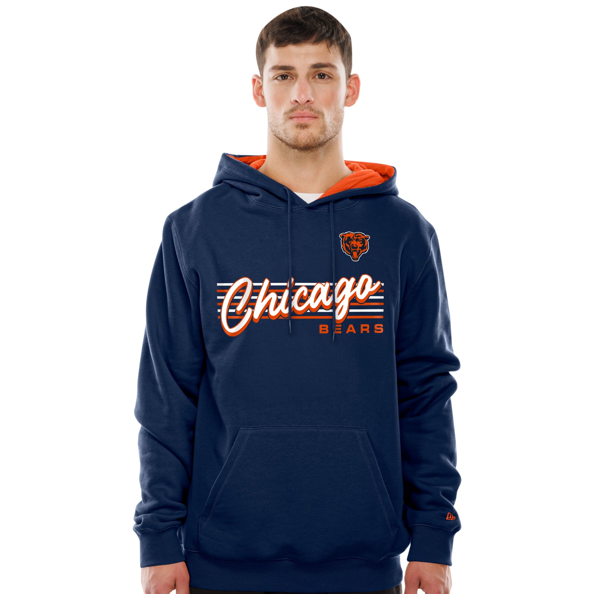Chicago Bears New Era USA EDITION Retro Scripted NFL Hoodie Navy - STADIUMDREAMS