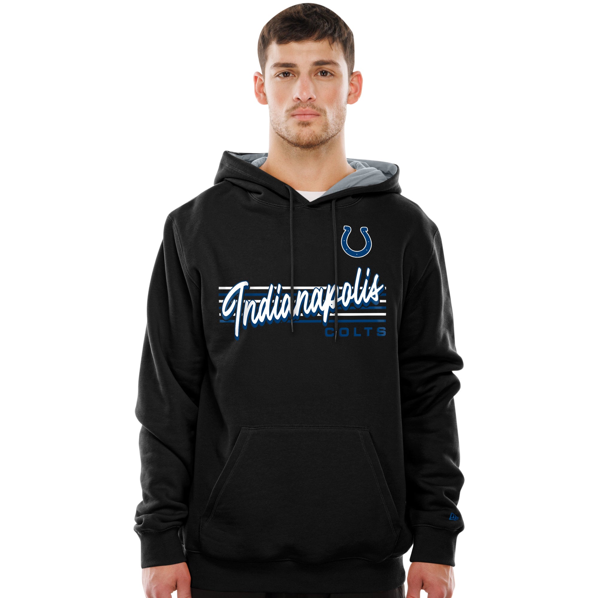 Indianapolis Colts New Era USA EDITION Retro Scripted NFL Hoodie Schwarz - STADIUMDREAMS