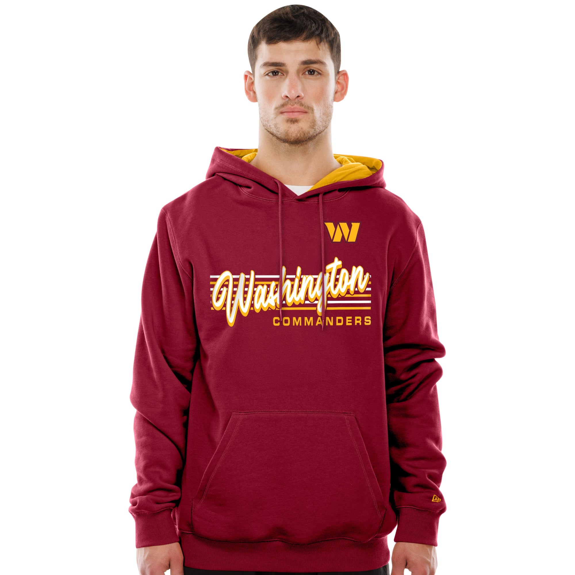 Washington Commanders New Era USA EDITION Retro Scripted NFL Hoodie Rot - STADIUMDREAMS