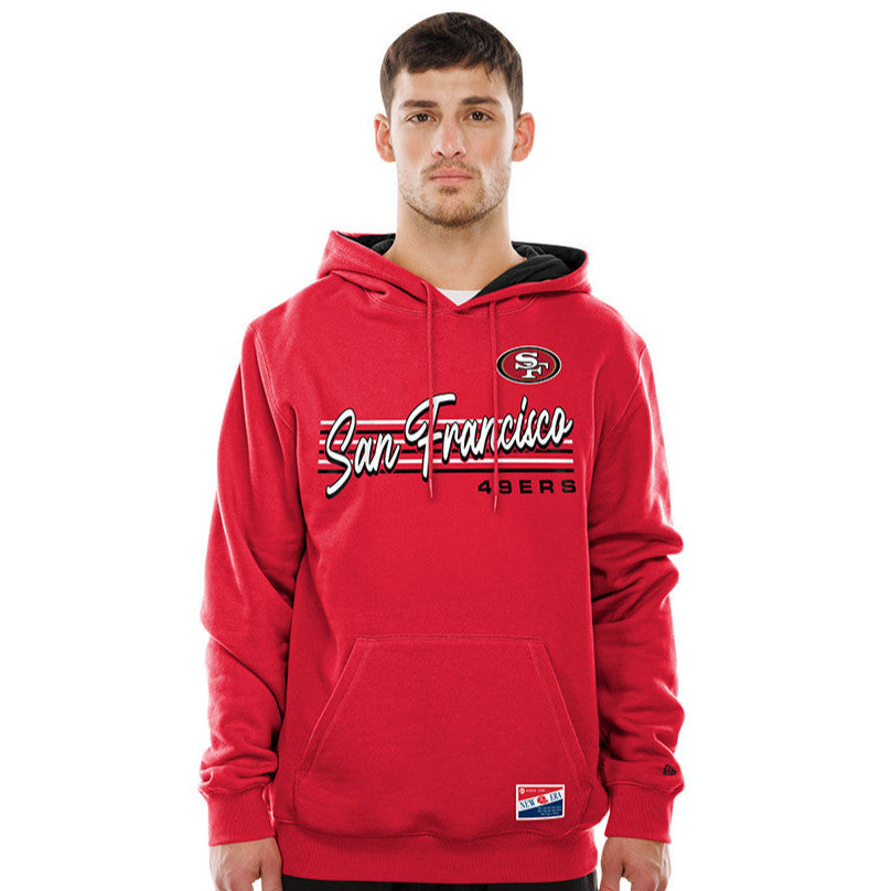 San Francisco 49ers New Era USA EDITION Retro Scripted NFL Hoodie Rot - STADIUMDREAMS