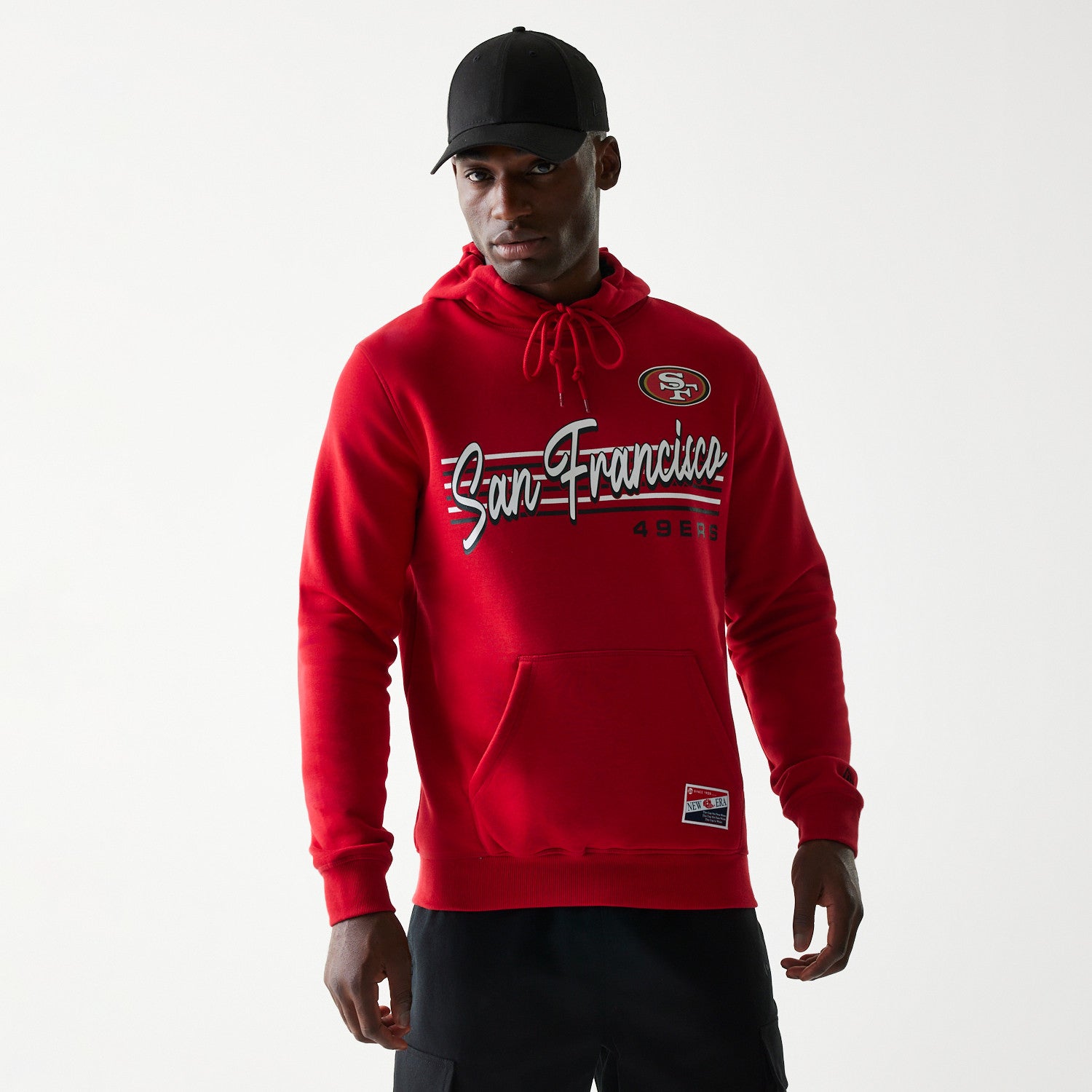 San Francisco 49ers New Era USA EDITION Retro Scripted NFL Hoodie Rot - STADIUMDREAMS