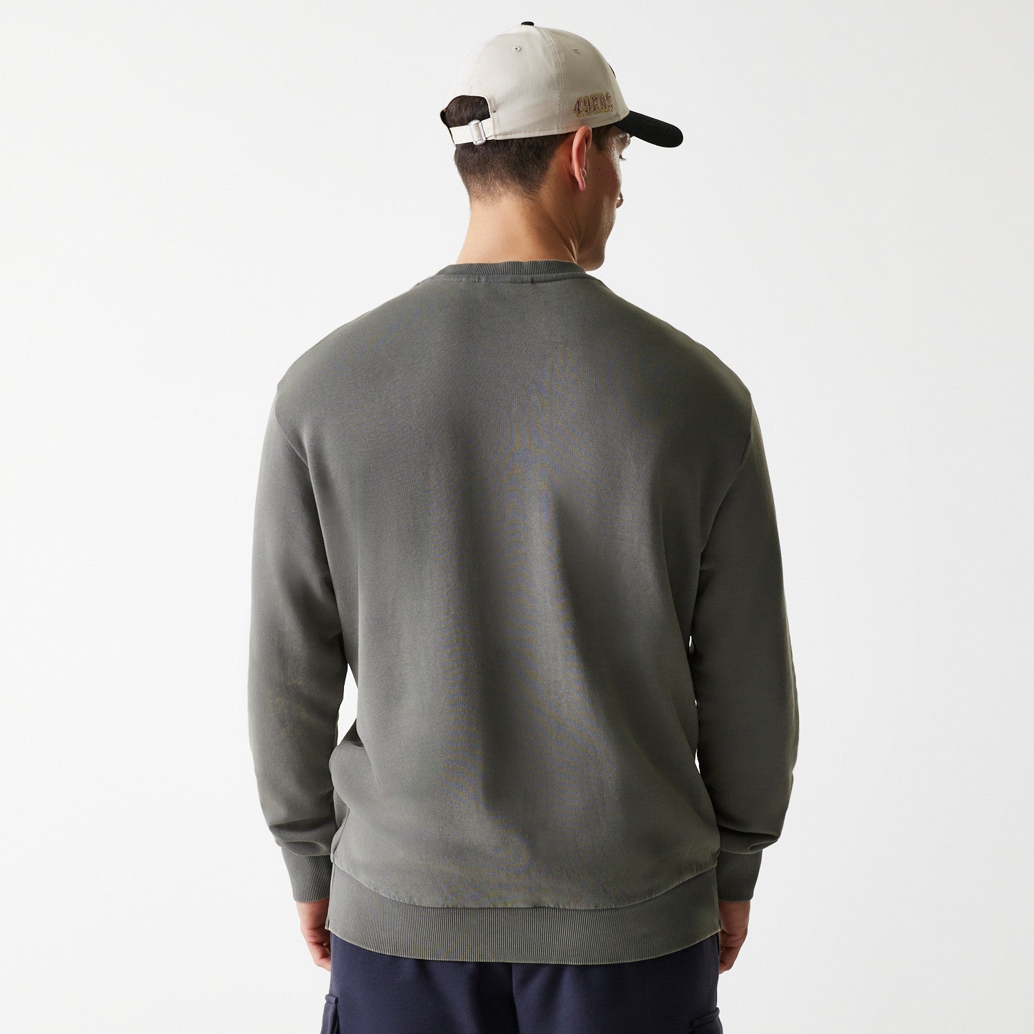 San Francisco 49ers New Era Oversized Super Bowl Retro Graphic NFL Crewneck Sweatshirt Gray