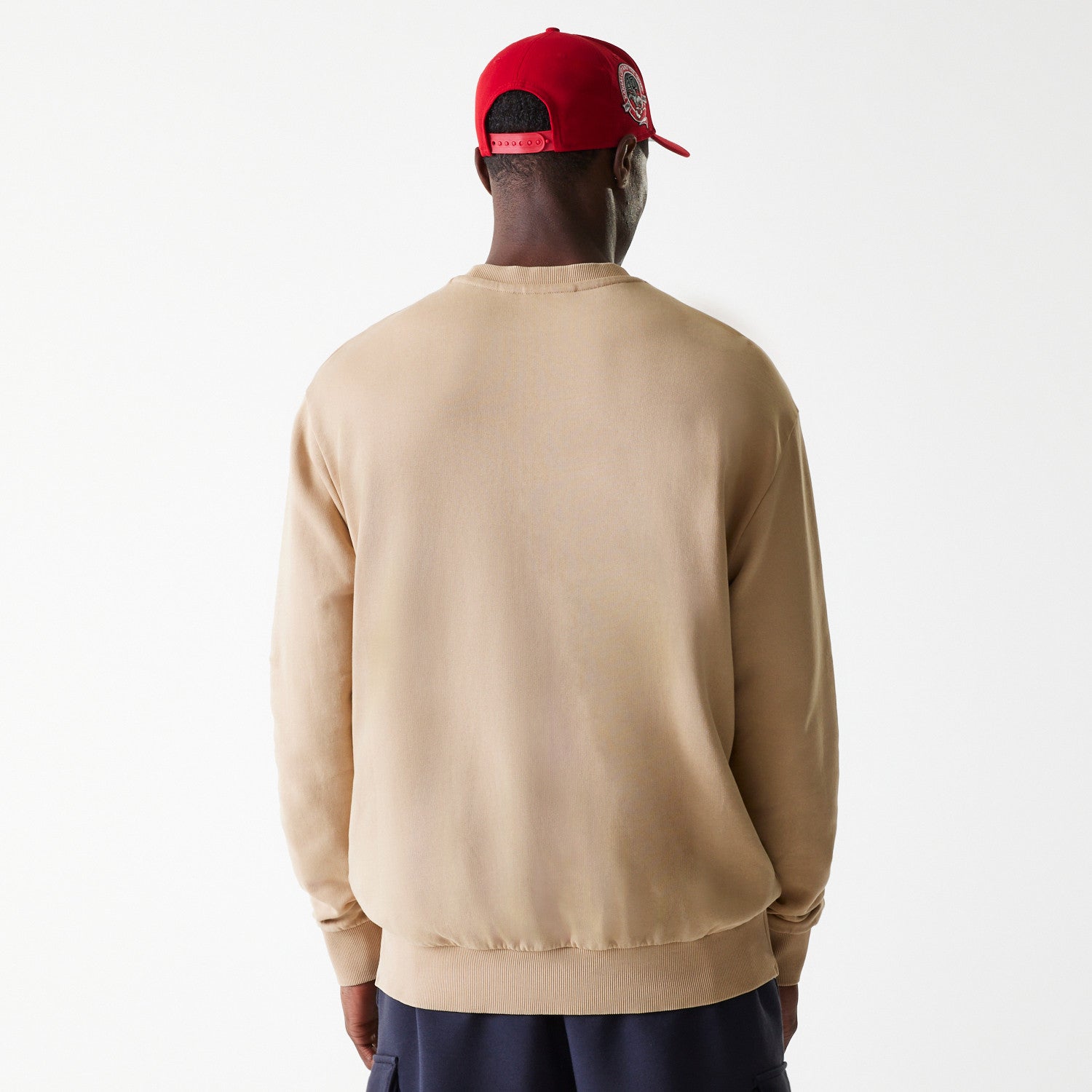Kansas City Chiefs New Era Oversized Super Bowl Retro Graphic NFL Crewneck Sweatshirt Beige