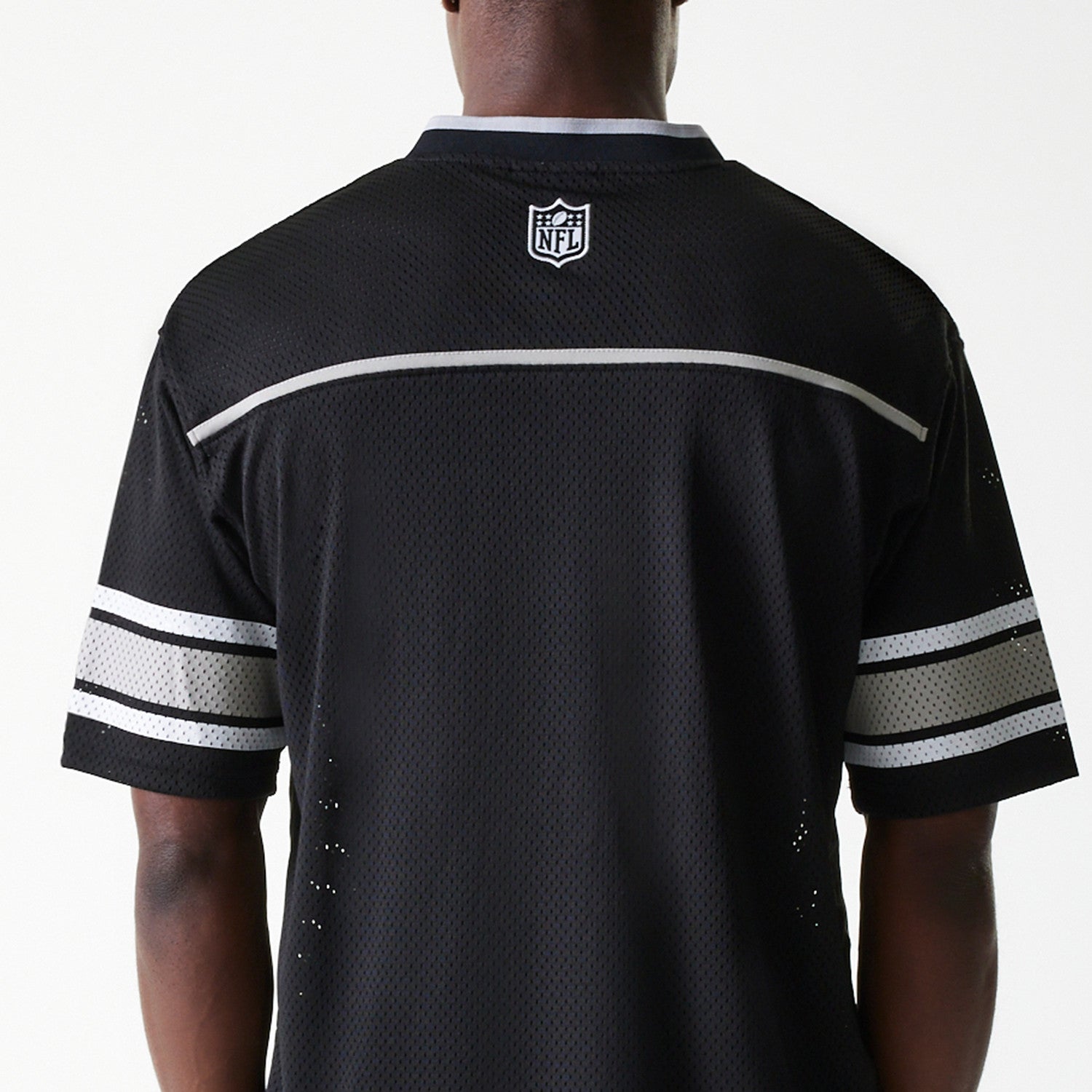 Las Vegas Raiders New Era Stitched Panel Mesh NFL Trikot Schwarz