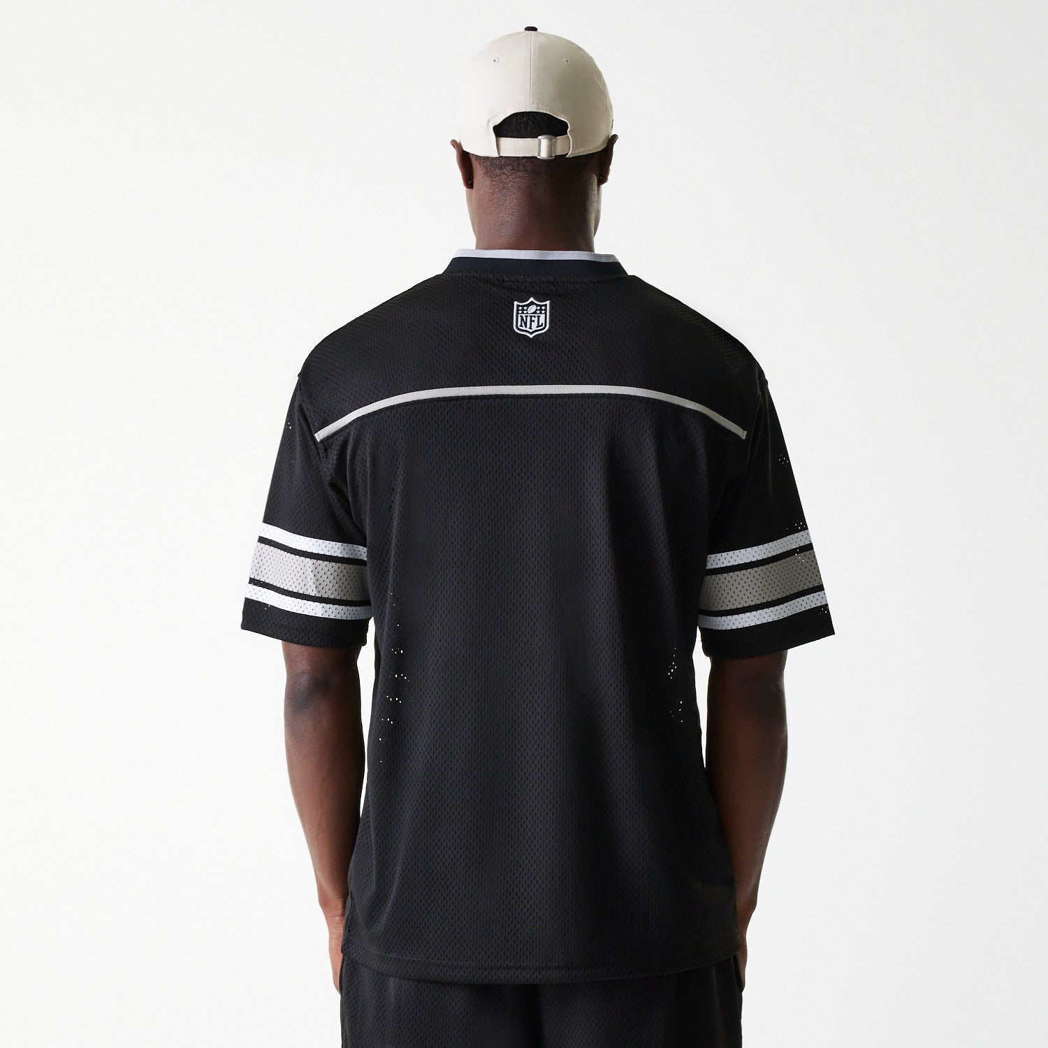 Las Vegas Raiders New Era Stitched Panel Mesh NFL Trikot Schwarz