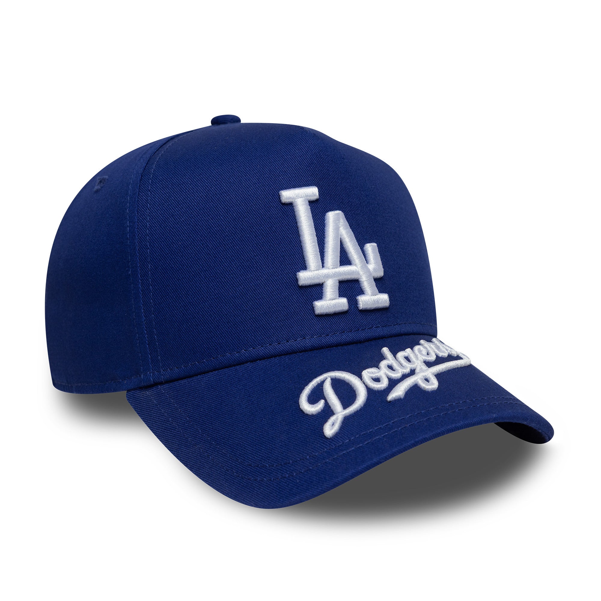 Los Angeles Dodgers New Era Visor Hit 9FORTY E-Frame MLB Cap Blau - STADIUMDREAMS