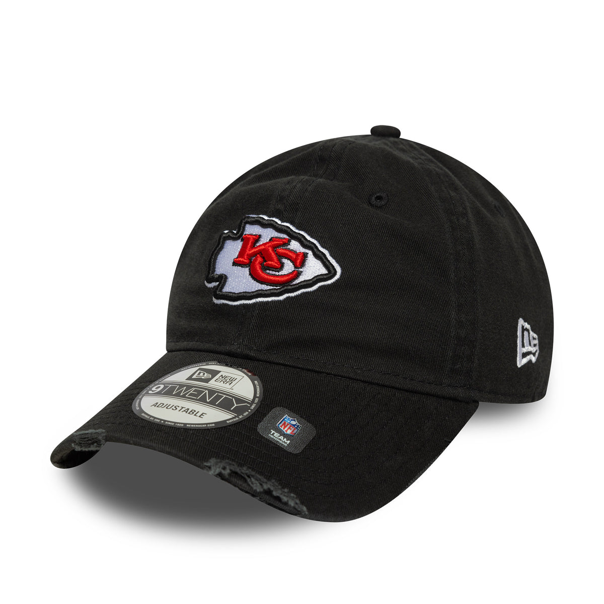 Kansas City Chiefs New Era Washed Distressed 9TWENTY NFL Cap Schwarz - STADIUMDREAMS