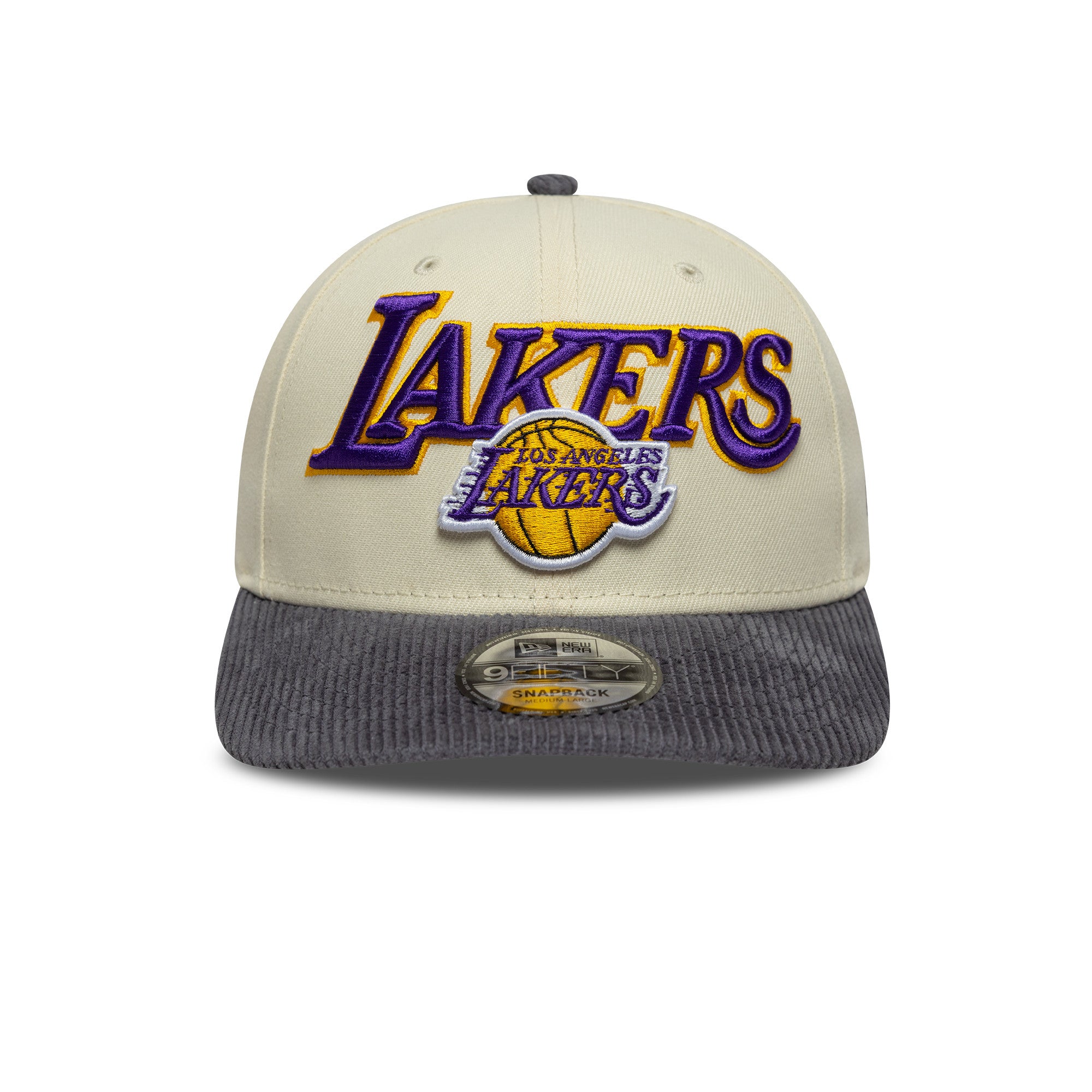 Los Angeles Lakers Cord Visor New Era 9FIFTY NBA Cap Beige - STADIUMDREAMS