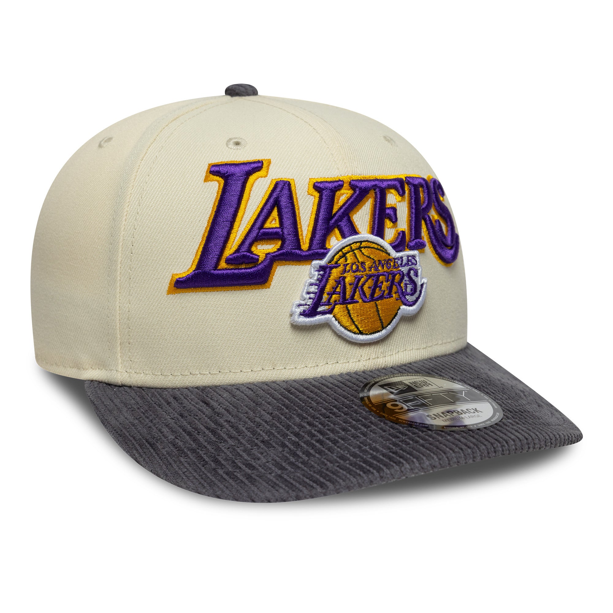 Los Angeles Lakers Cord Visor New Era 9FIFTY NBA Cap Beige - STADIUMDREAMS