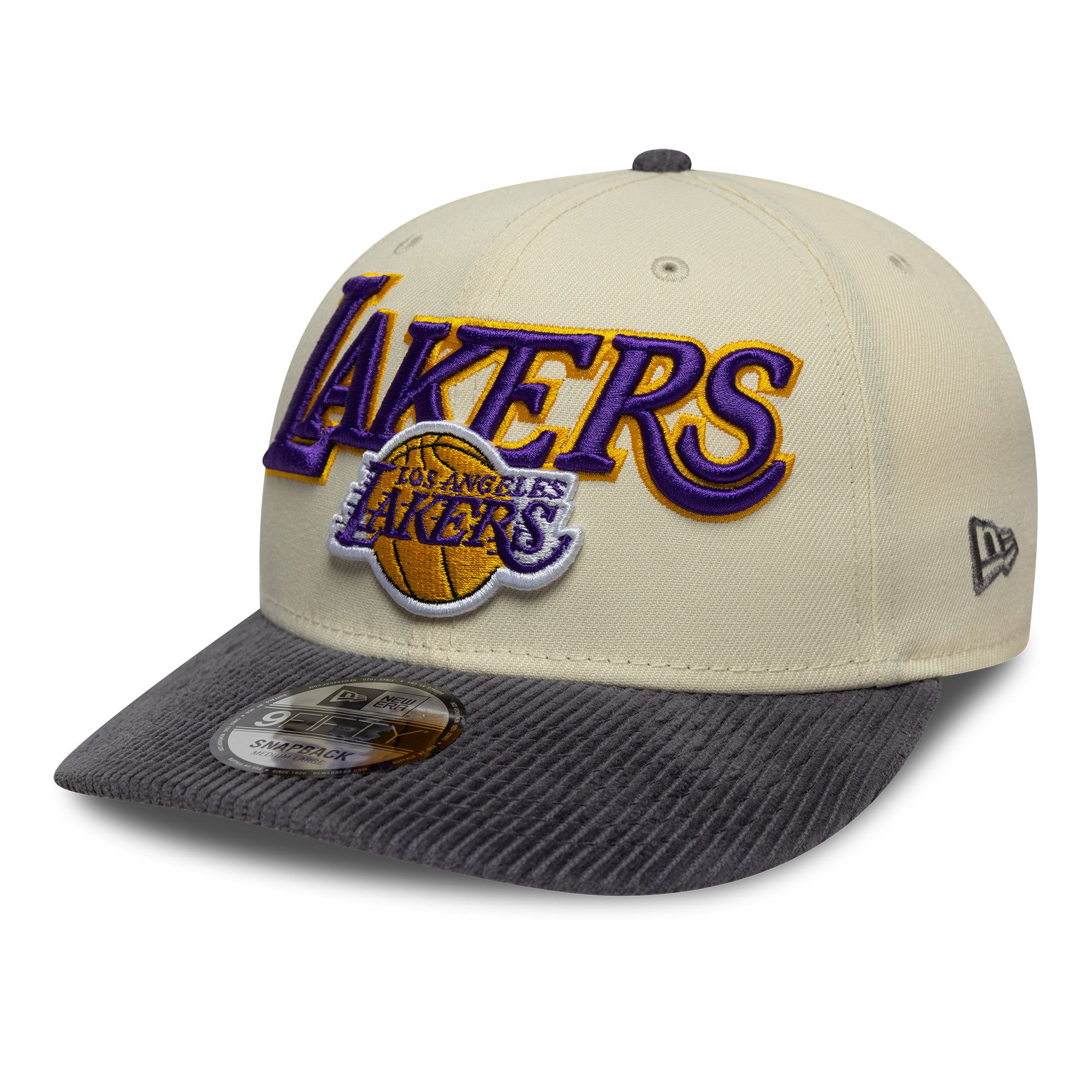 Los Angeles Lakers Cord Visor New Era 9FIFTY NBA Cap Beige - STADIUMDREAMS