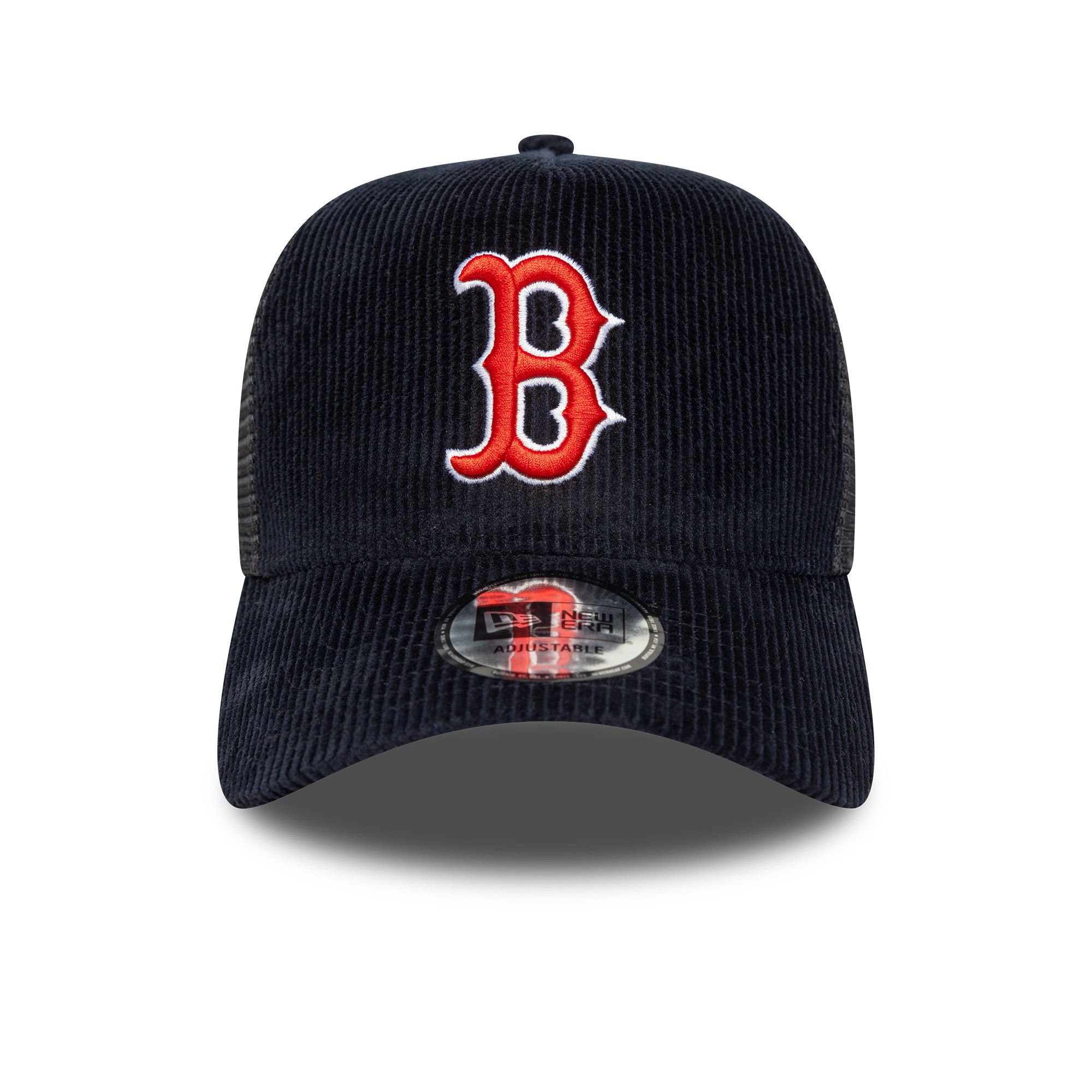 Boston Red Sox Cord Trucker New Era 9FORTY A-Frame Cap Navy - STADIUMDREAMS
