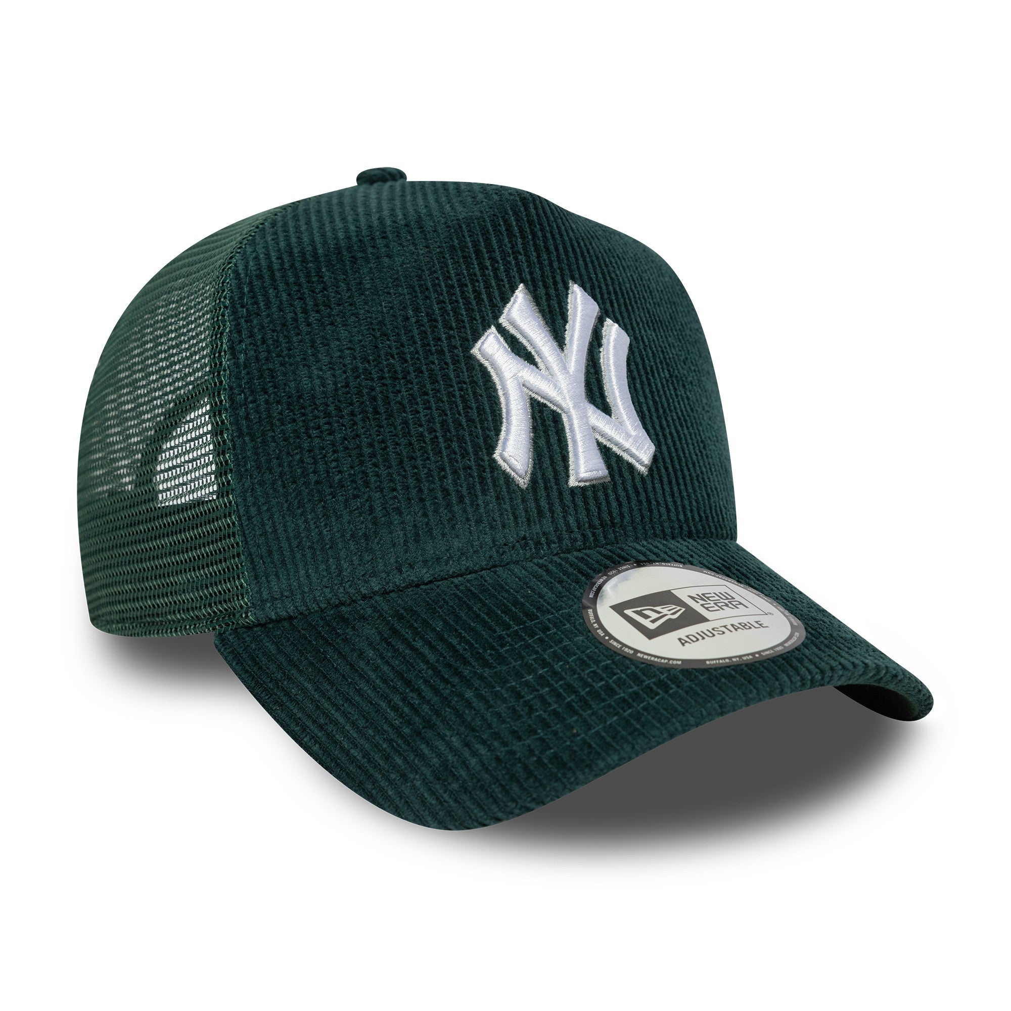 New York Yankees Cord Trucker New Era 9FORTY A-Frame Cap Grün - STADIUMDREAMS