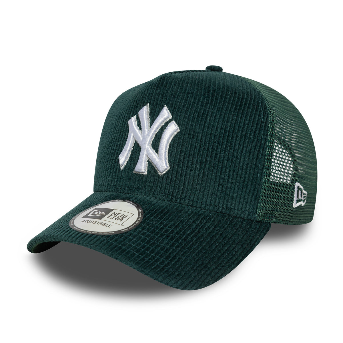 New York Yankees Cord Trucker New Era 9FORTY A-Frame Cap Grün - STADIUMDREAMS