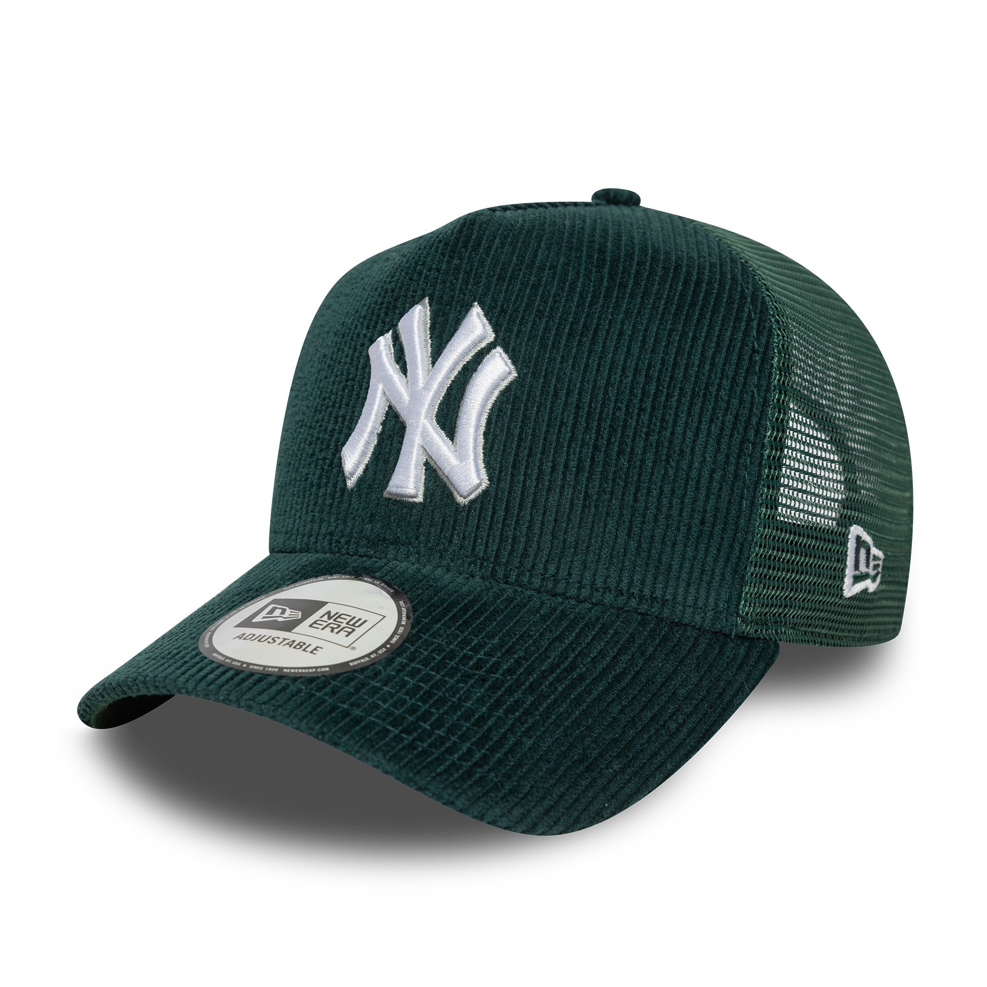New York Yankees Cord Trucker New Era 9FORTY A-Frame Cap Grün - STADIUMDREAMS