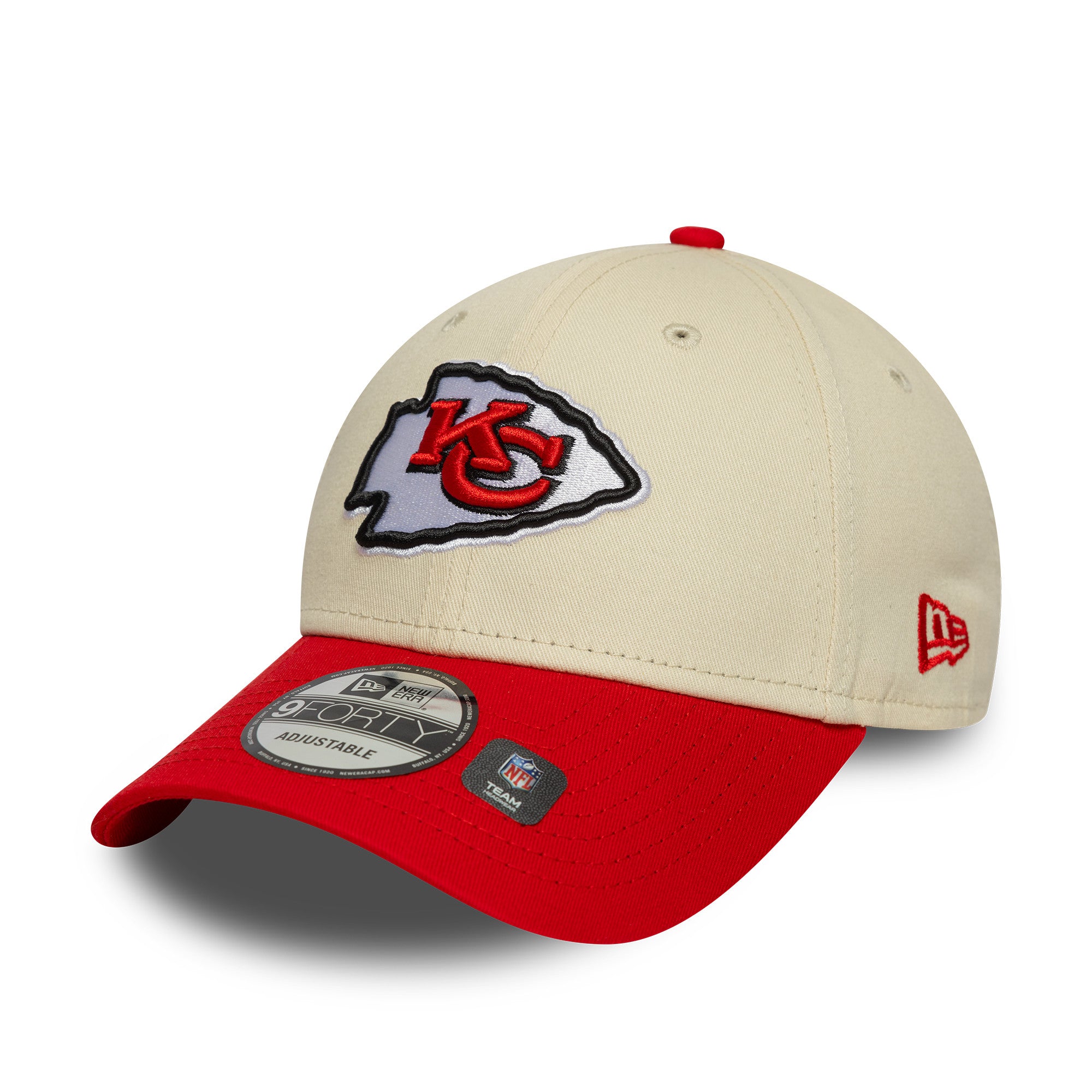 Kansas City Chiefs Side Wordmark New Era 9FORTY NFL Cap Beige - STADIUMDREAMS