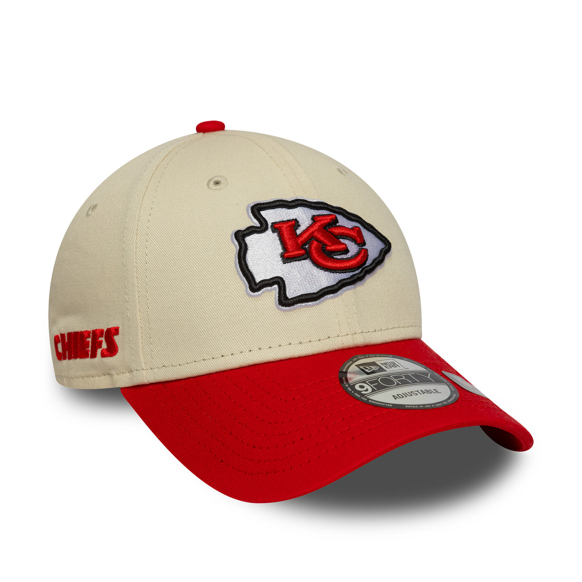 Kansas City Chiefs Side Wordmark New Era 9FORTY NFL Cap Beige - STADIUMDREAMS