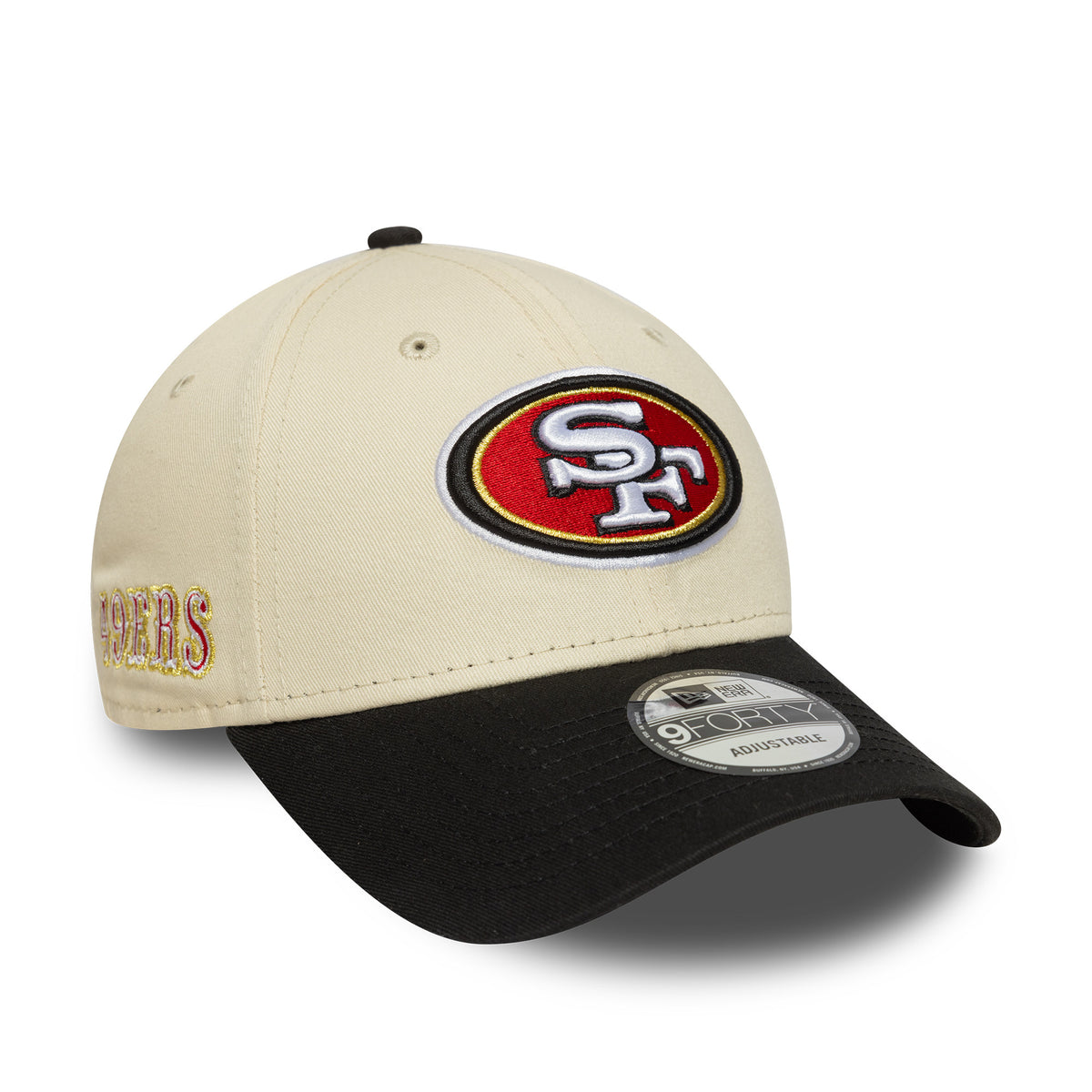 San Francisco 49ers Side Wordmark New Era 9FORTY NFL Cap Beige - STADIUMDREAMS