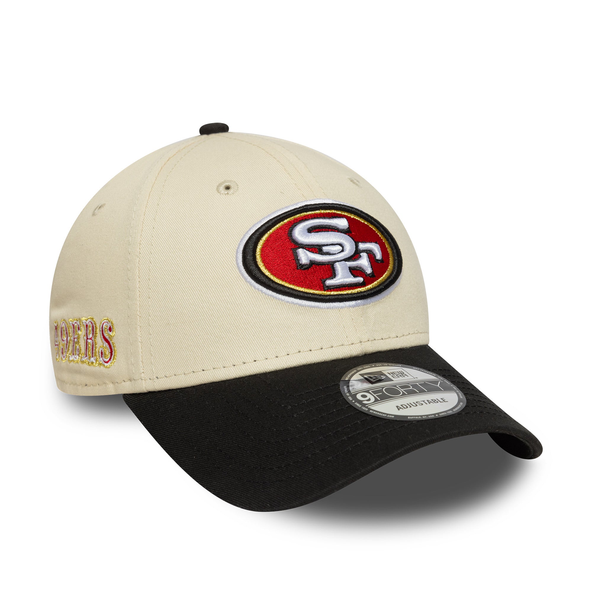San Francisco 49ers Side Wordmark New Era 9FORTY NFL Cap Beige - STADIUMDREAMS