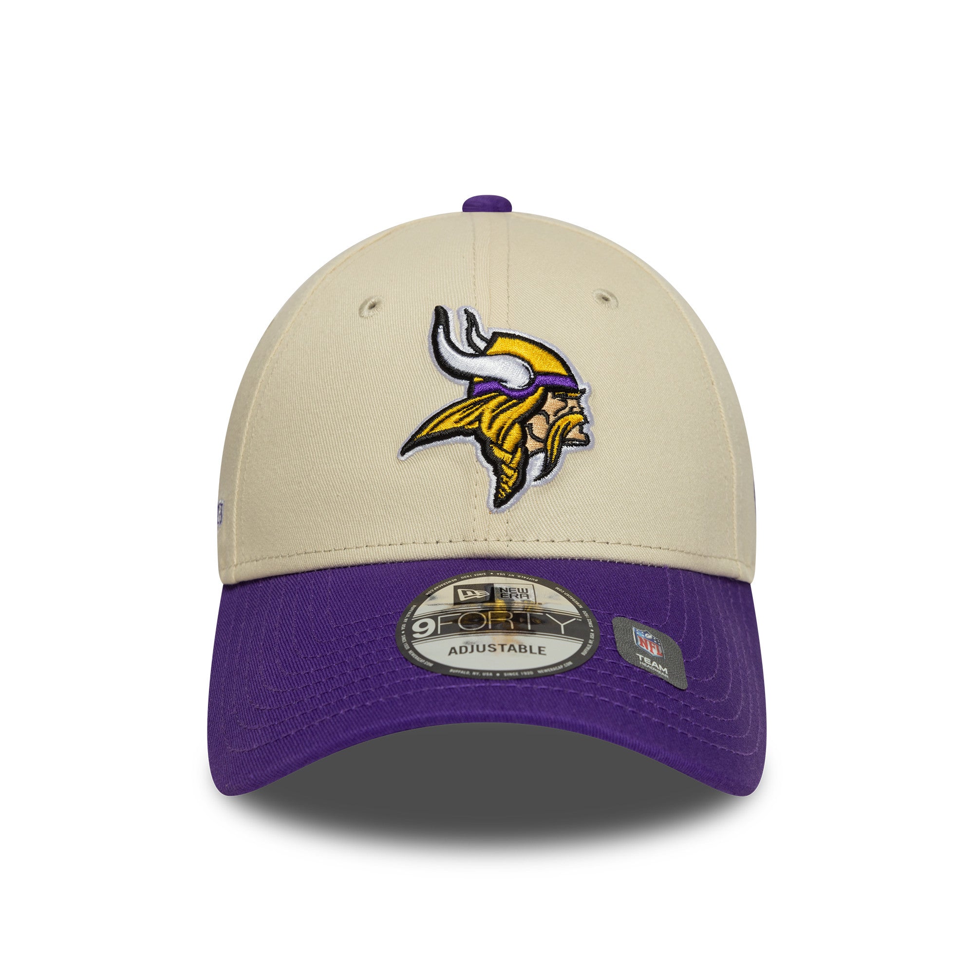 Minnesota Vikings Side Wordmark New Era 9FORTY NFL Cap Beige - STADIUMDREAMS