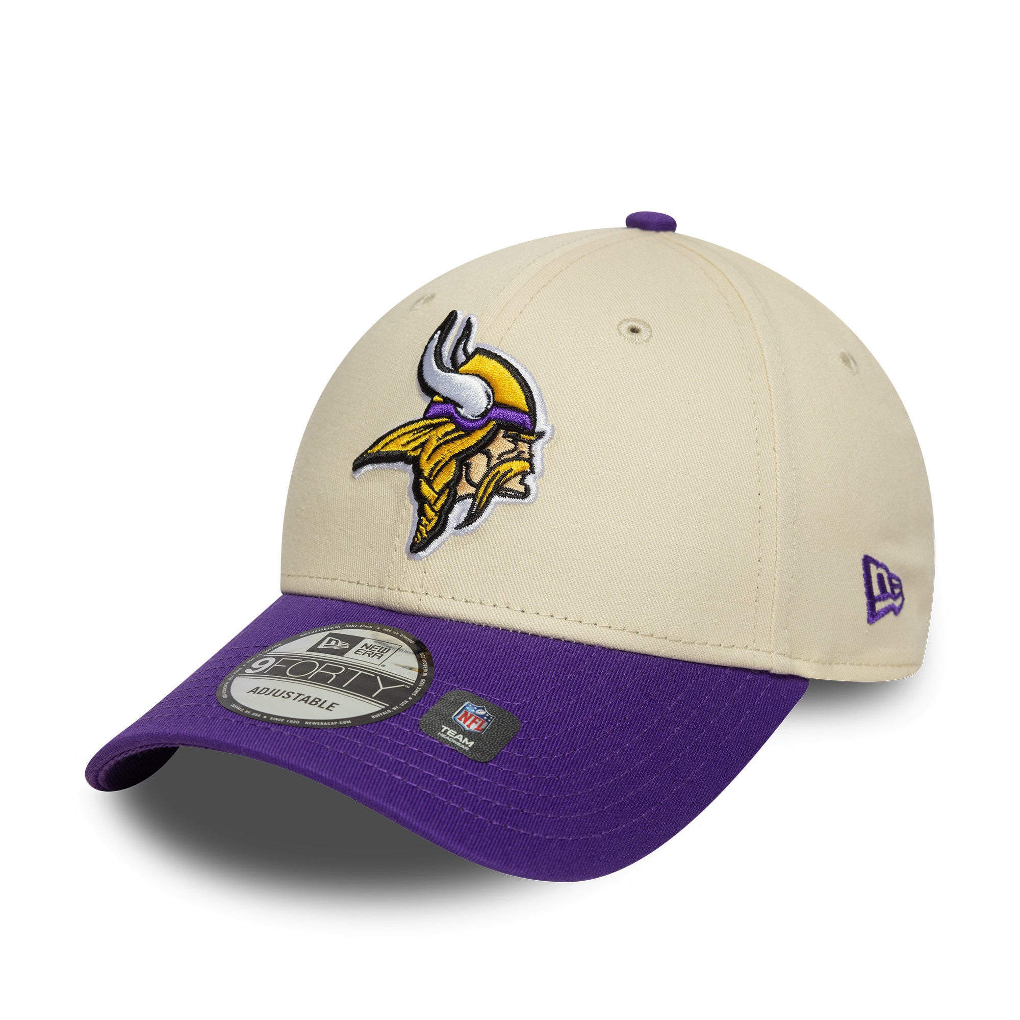 Minnesota Vikings Side Wordmark New Era 9FORTY NFL Cap Beige - STADIUMDREAMS
