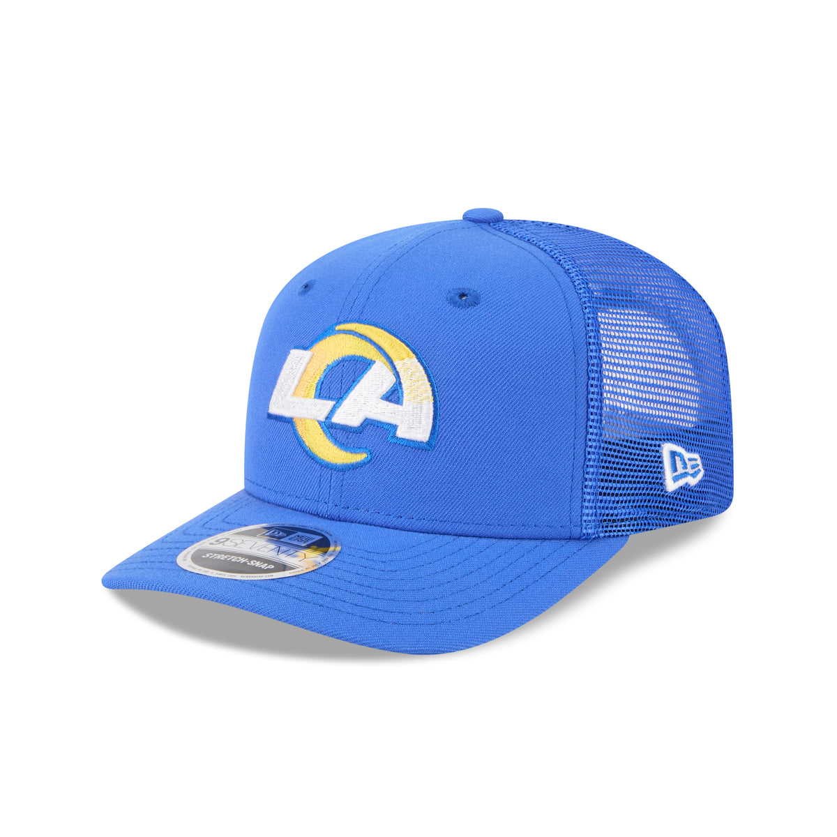 Los Angeles Rams New Era 2025 NFL Team Collection 9SEVENTY Stretch Snap Trucker Cap Blau - STADIUMDREAMS